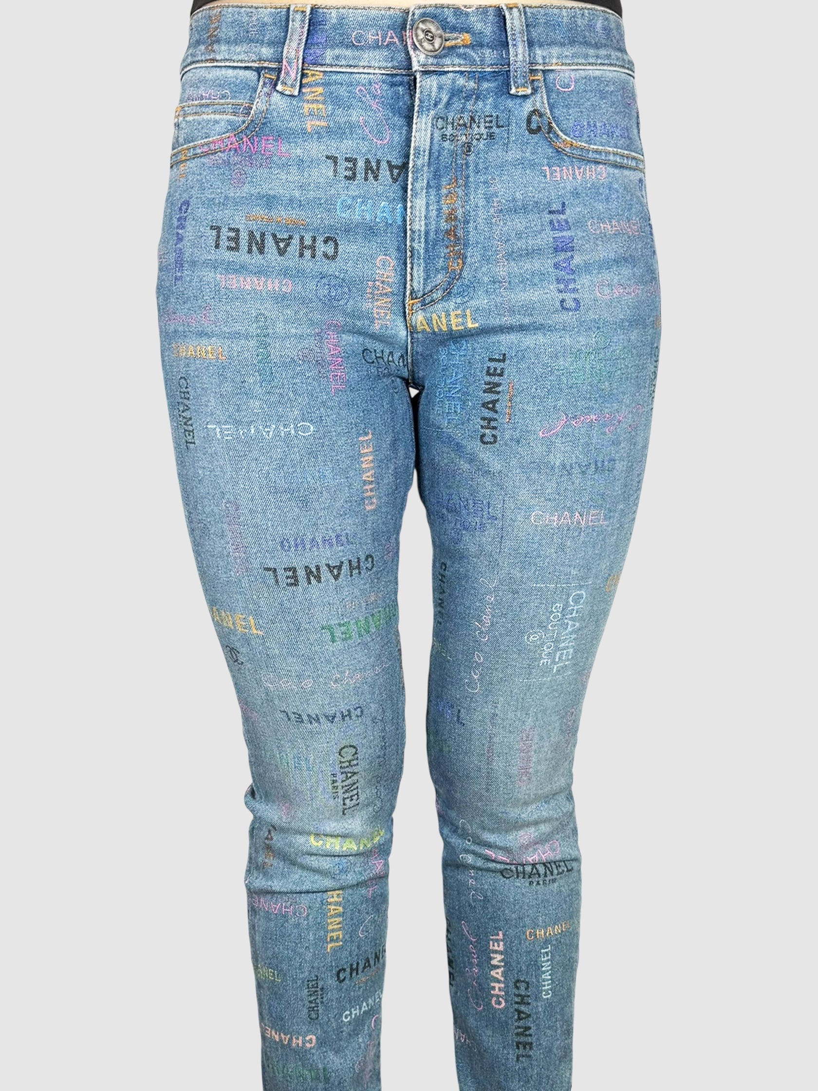 Logo Print Jeans