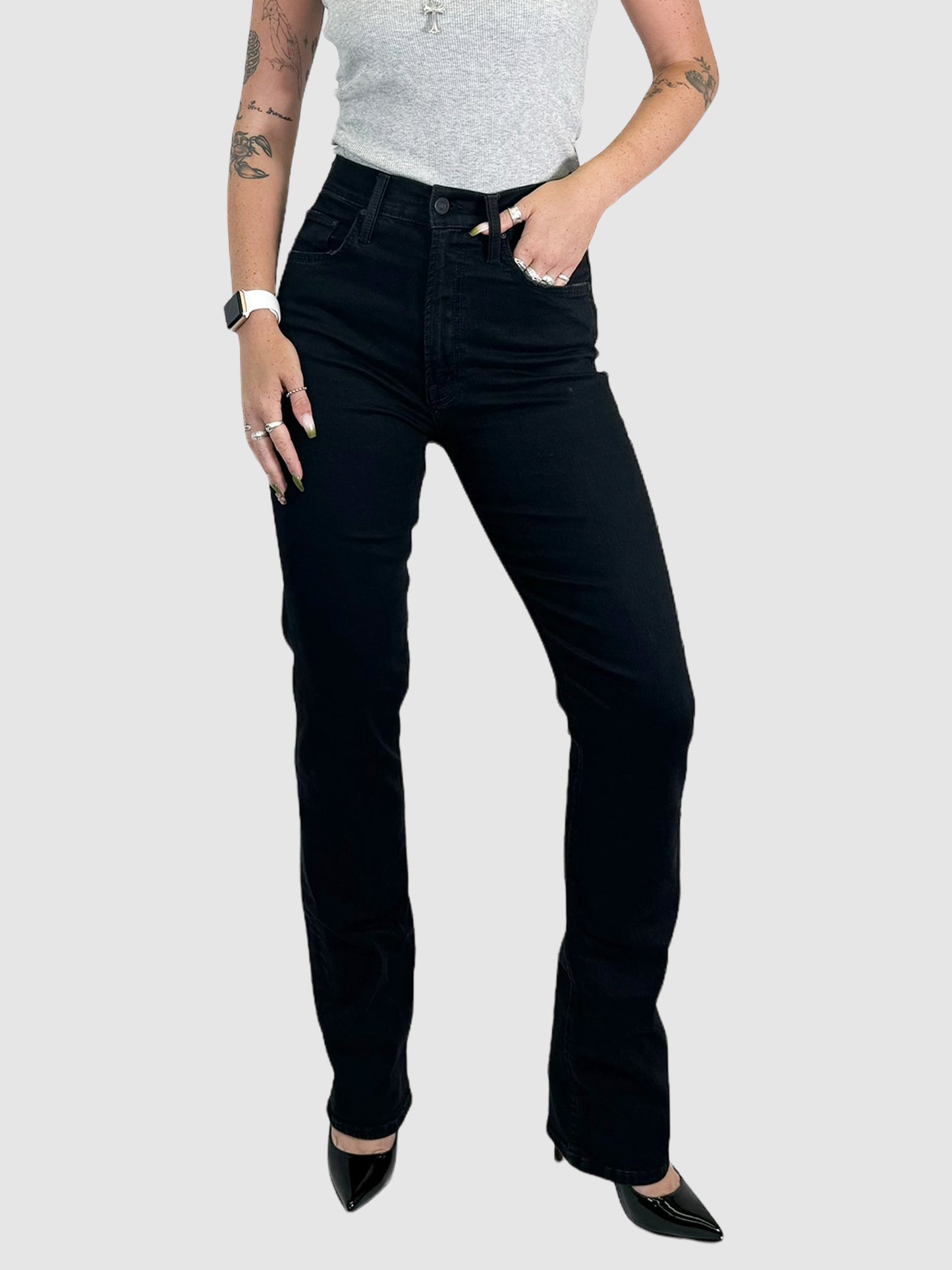 Mother High Waisted Rider Skimp Jeans Size 25 Consignment Secondhand Designer Luxury Resale Toronto Trendy