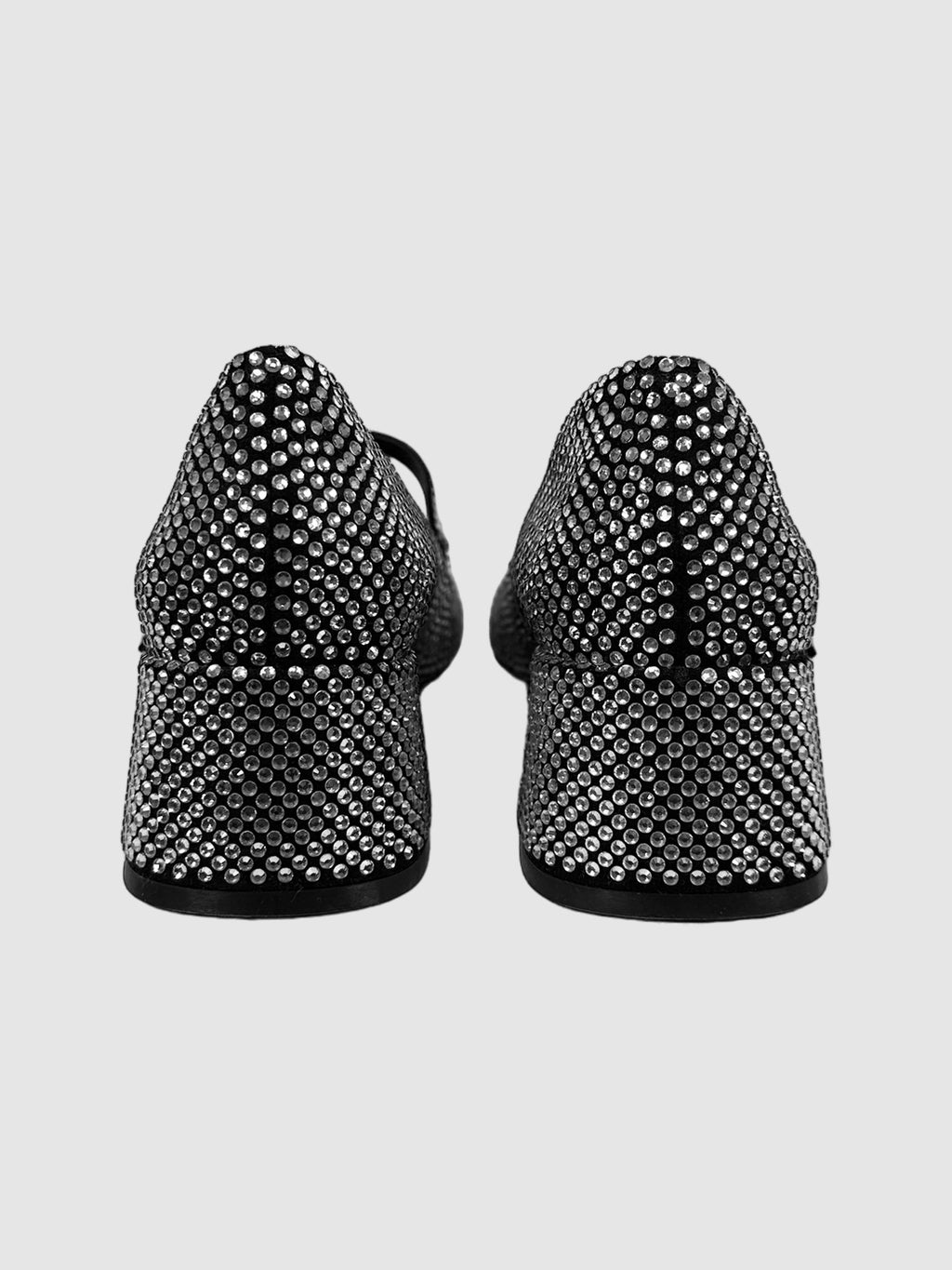 Rhinestone Embellished Block Heels - Size 6