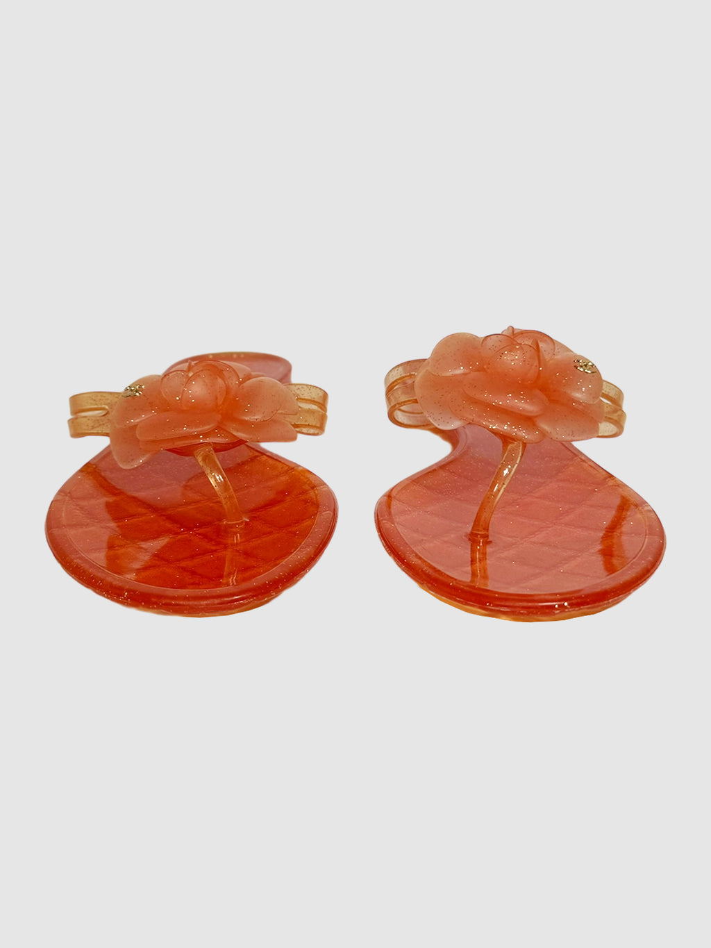 Jelly Camellia Glitter Thong Sandals - Size 41