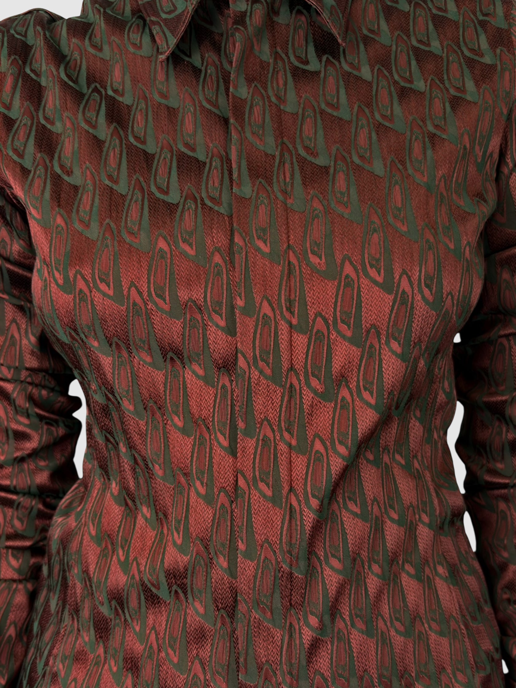 Patterned Zip-Up Top