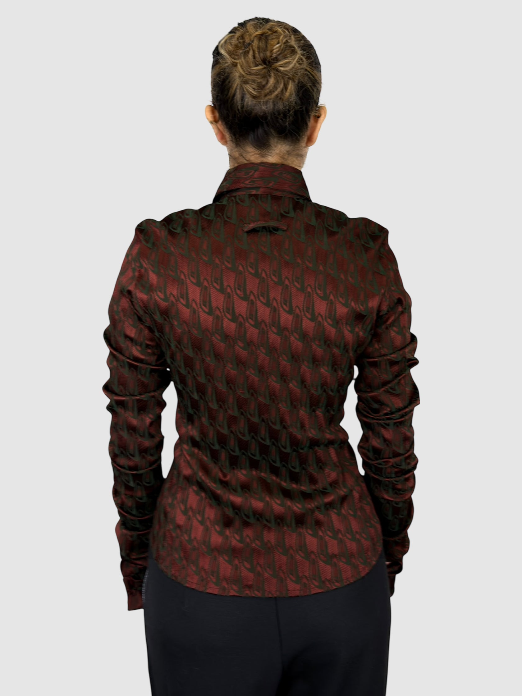 Patterned Zip-Up Top