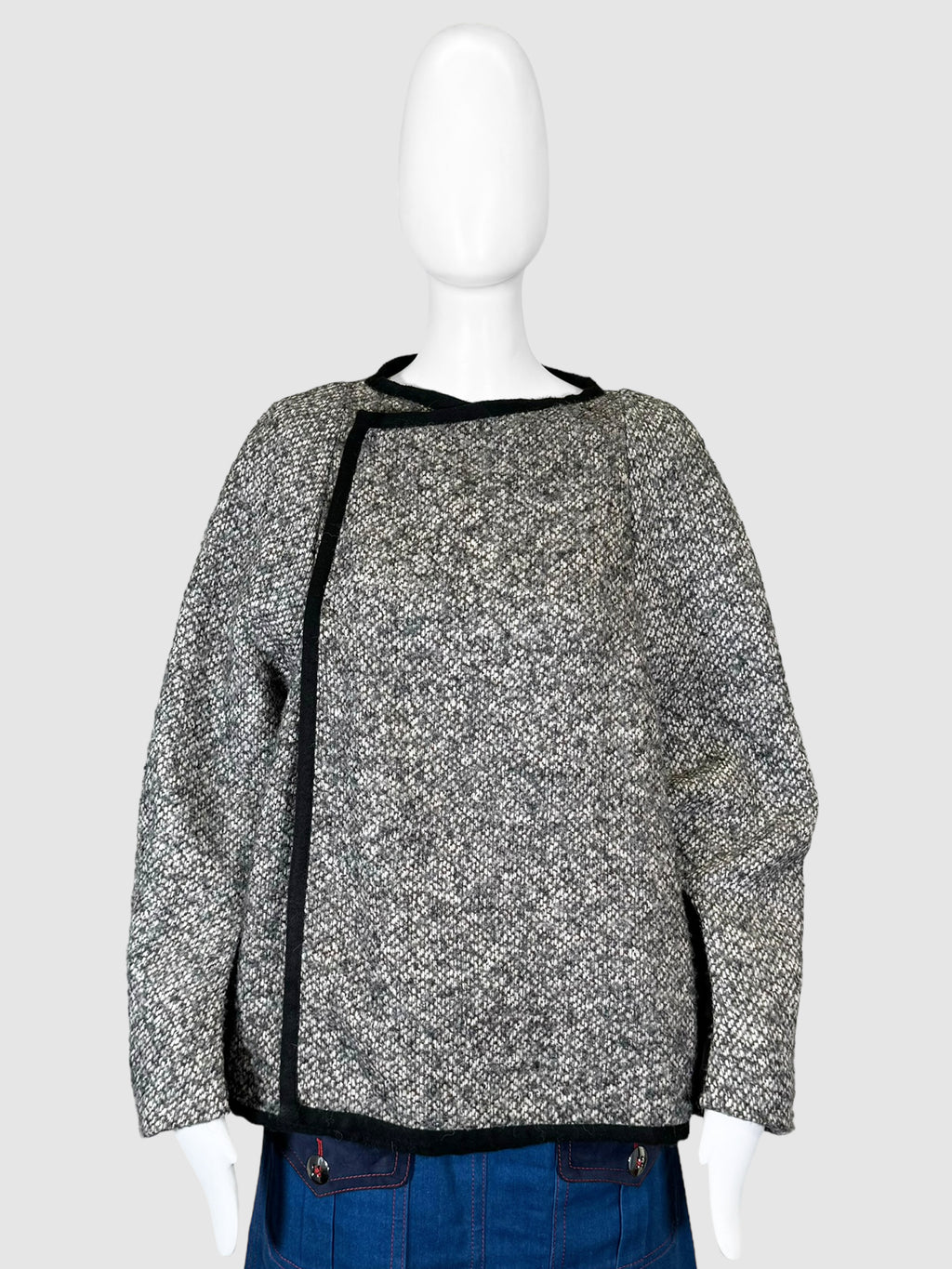 Wool Contrast Stitch Jacket - Size L