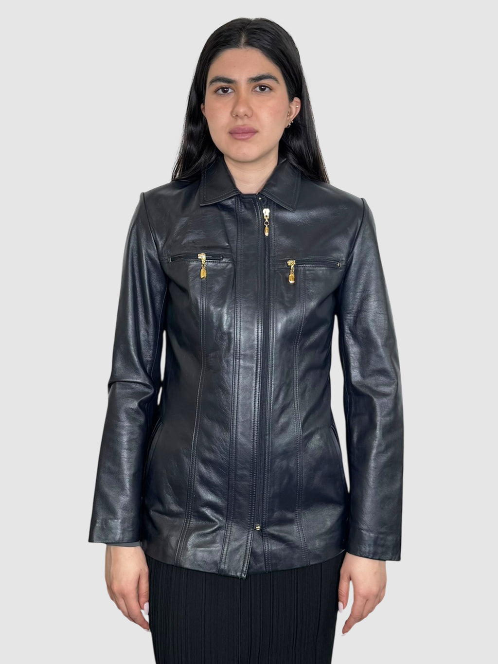 Leather Zip-Up Jacket