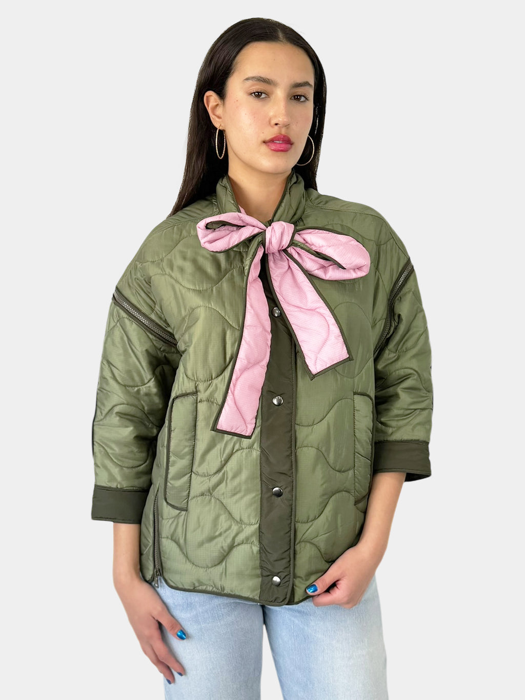 Zip Accent Quilted Jacket