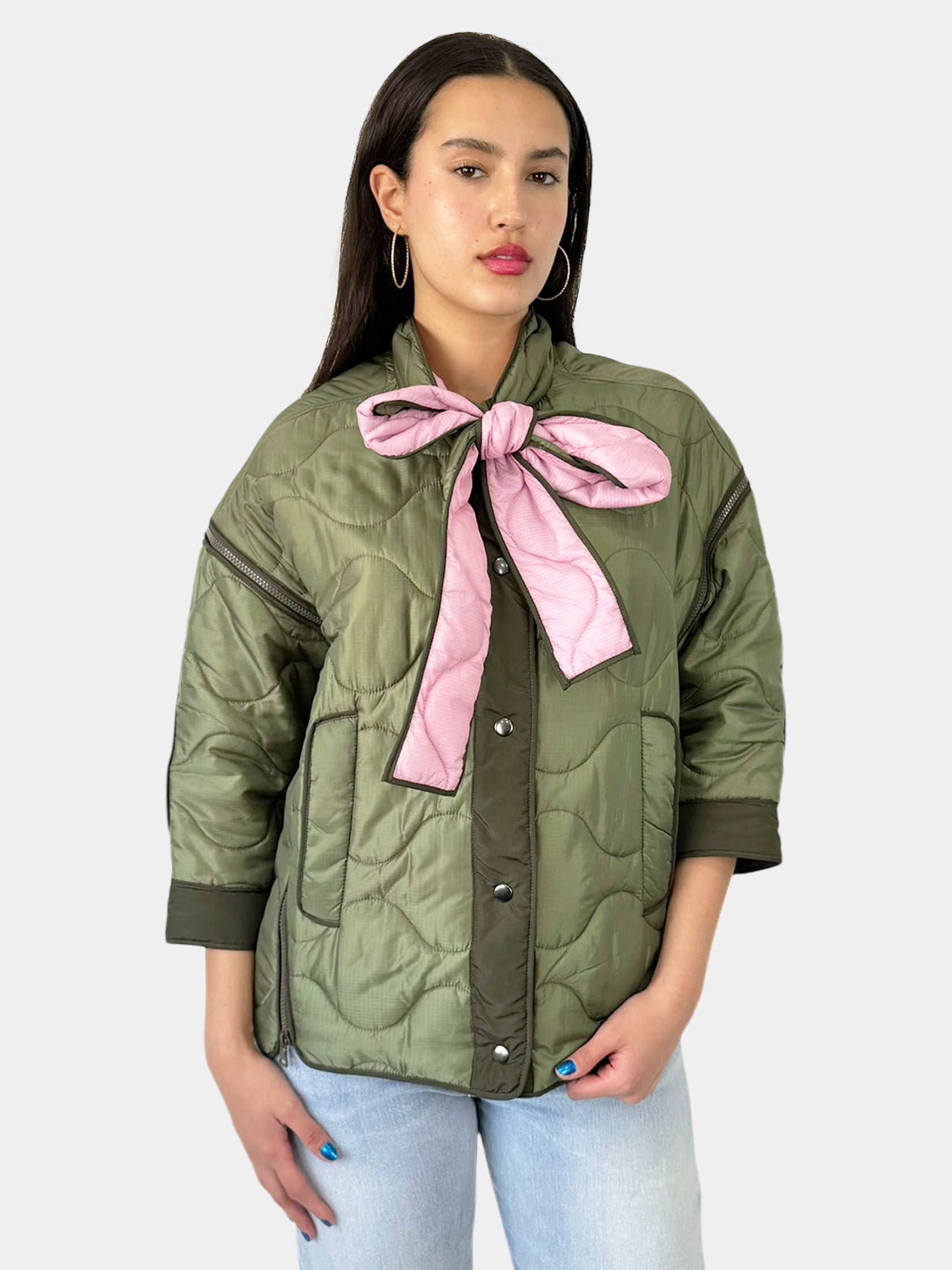 Zip Accent Quilted Jacket