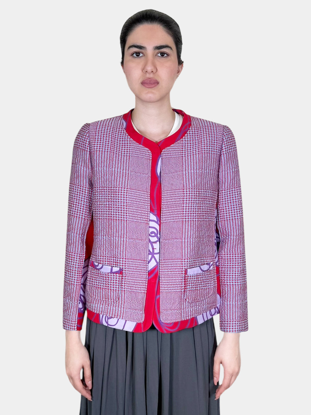 Houndstooth Print Jacket