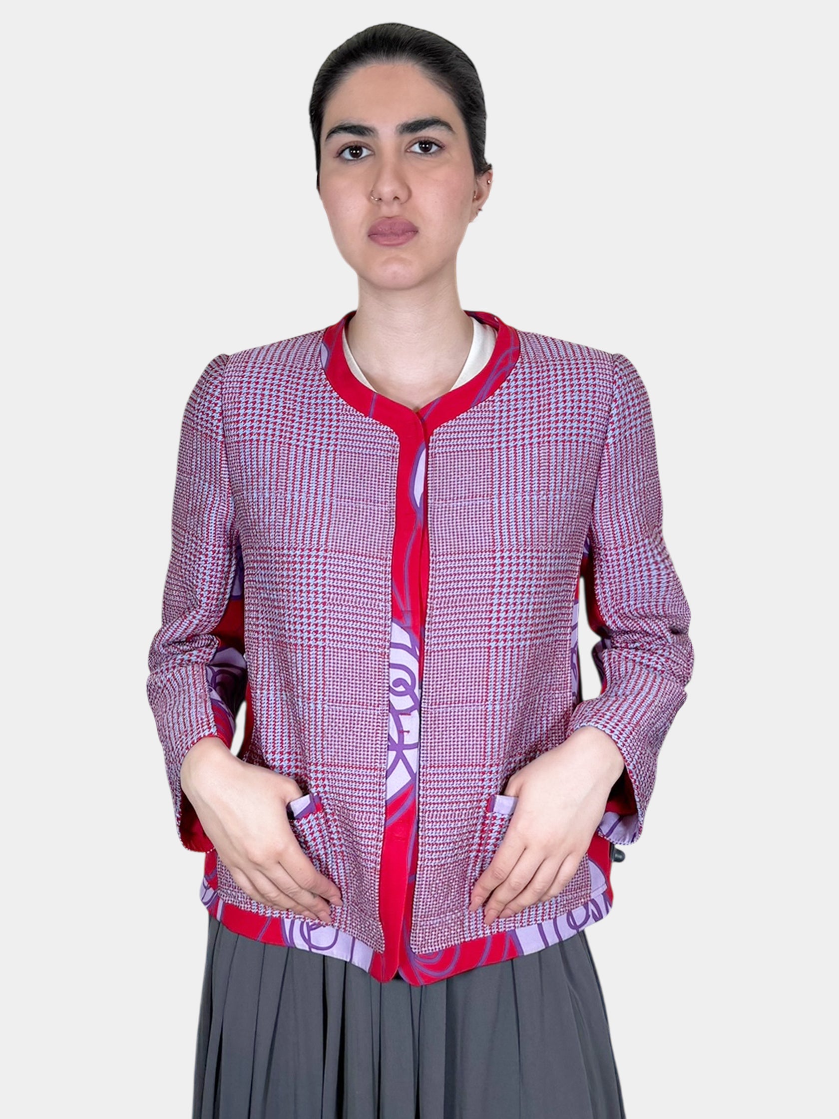 Houndstooth Print Jacket