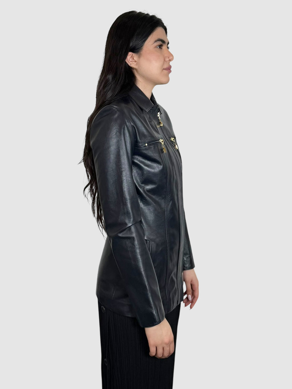 Leather Zip-Up Jacket