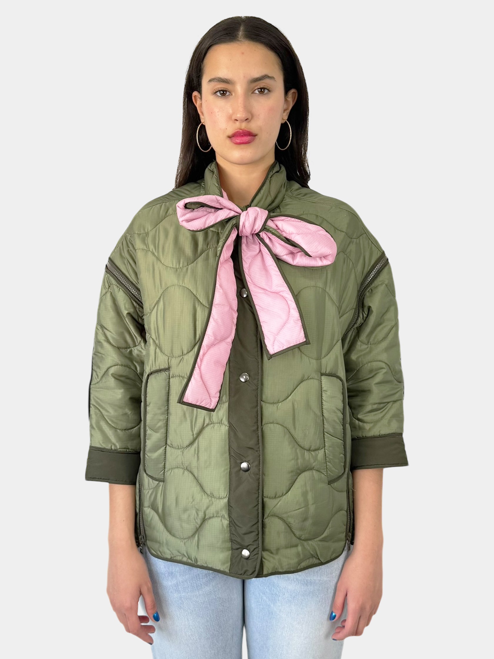 Zip Accent Quilted Jacket