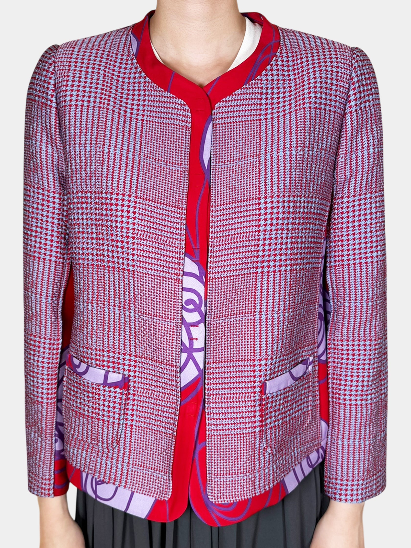 Houndstooth Print Jacket