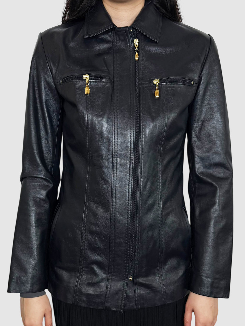 Leather Zip-Up Jacket