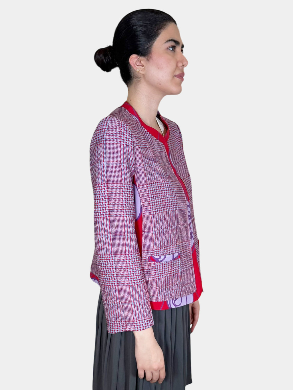 Houndstooth Print Jacket