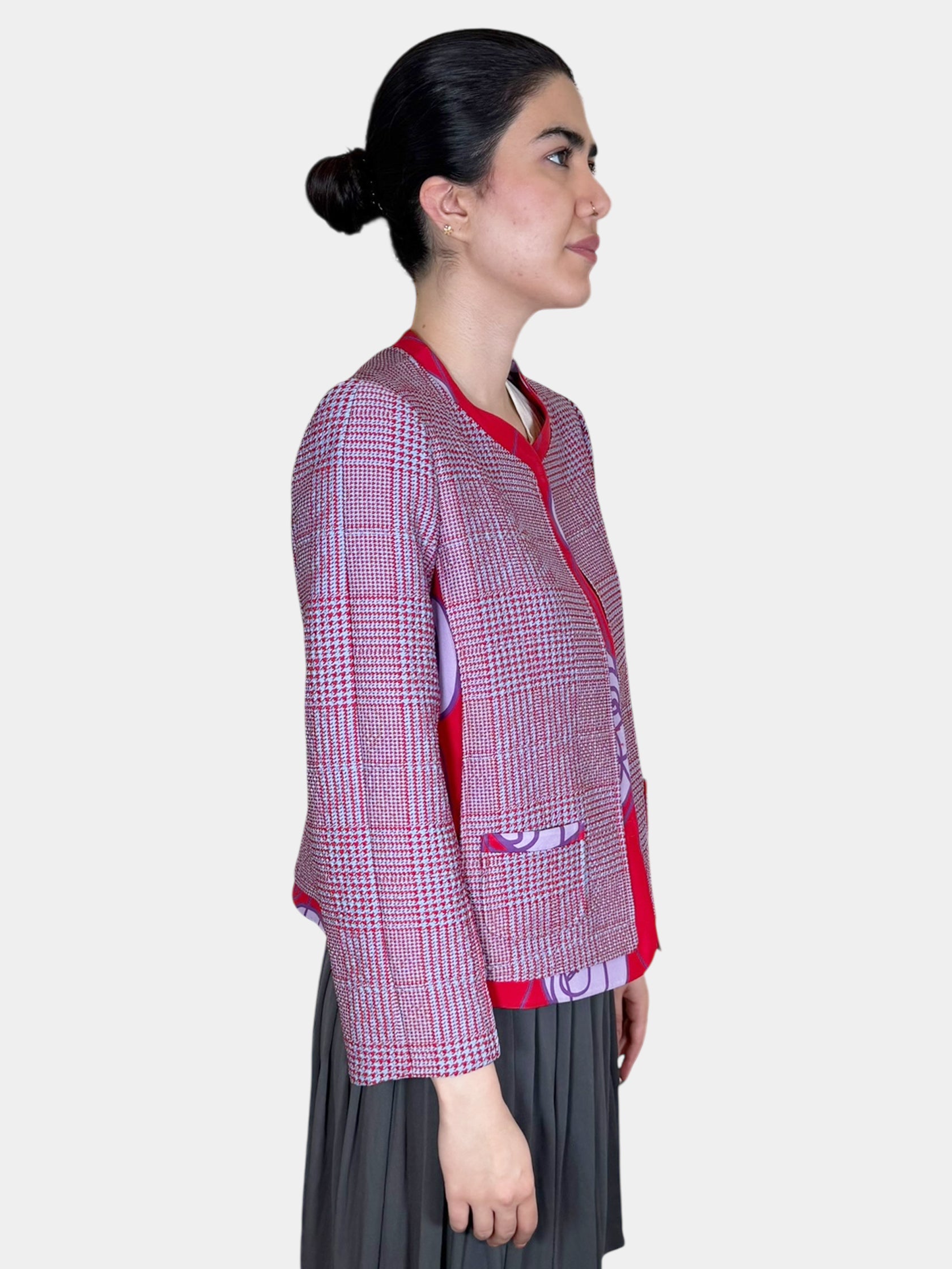 Houndstooth Print Jacket