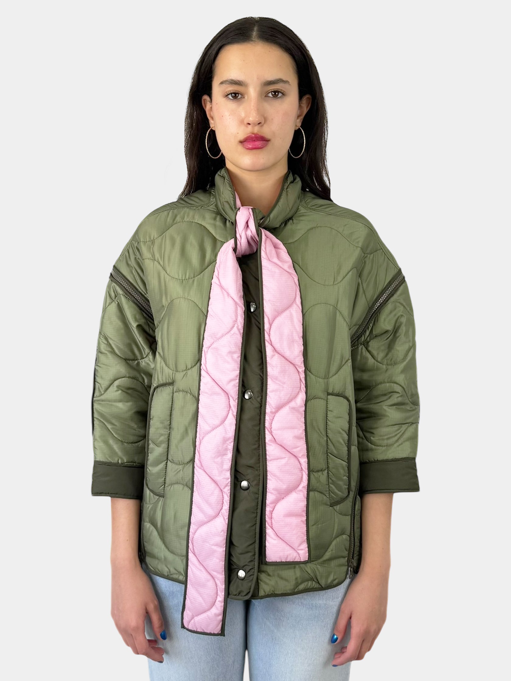 Zip Accent Quilted Jacket