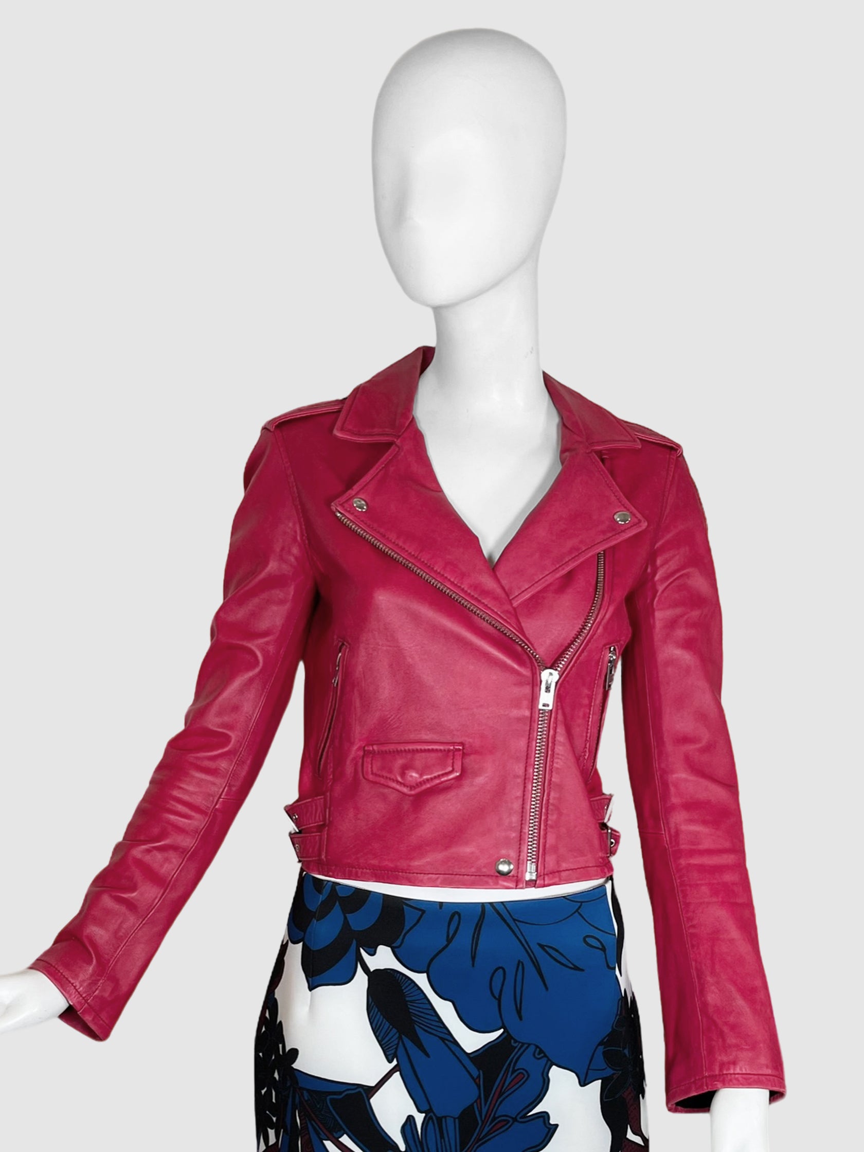 IRO Leather Moto Jacket - Size 36