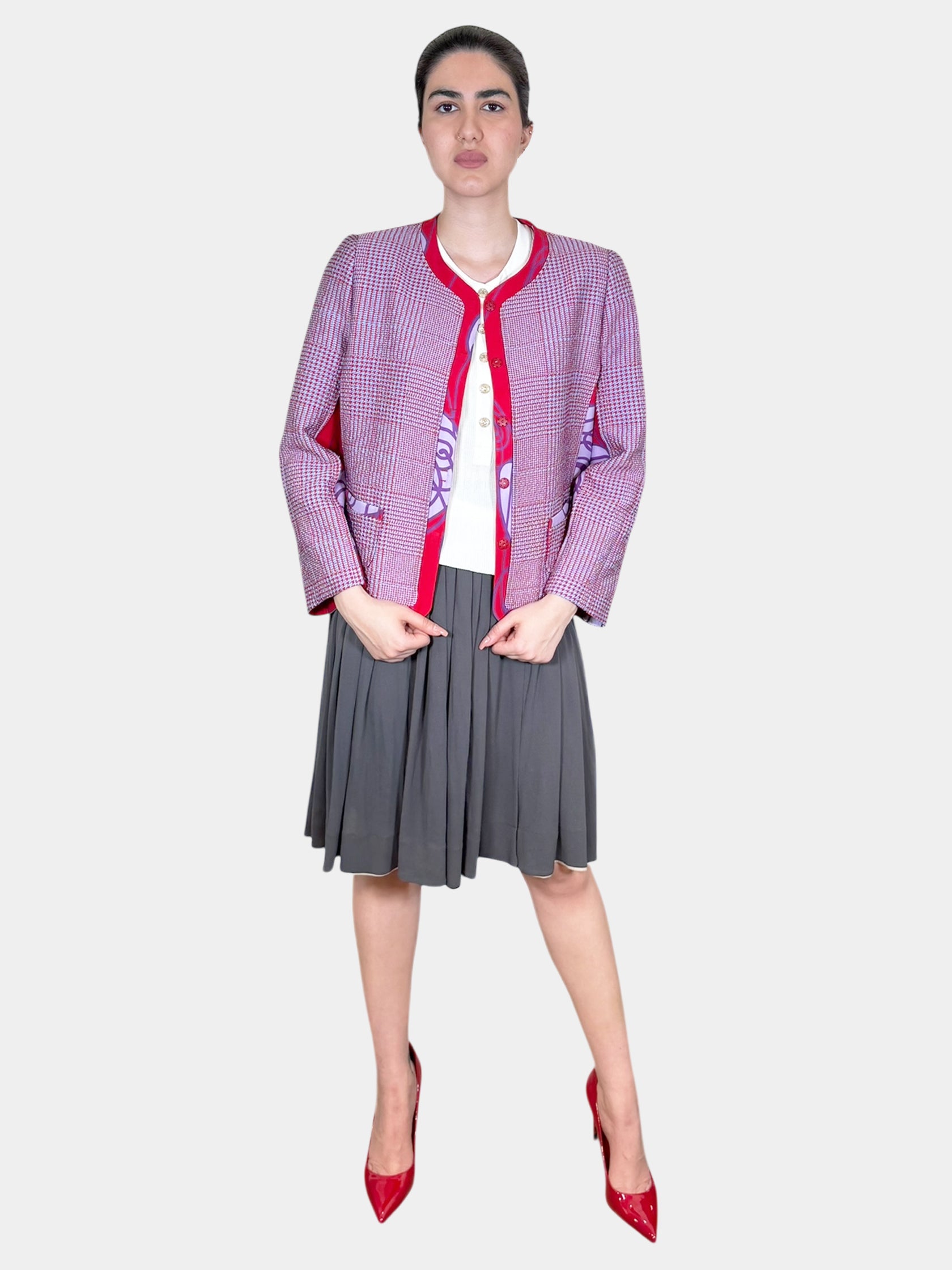 Houndstooth Print Jacket