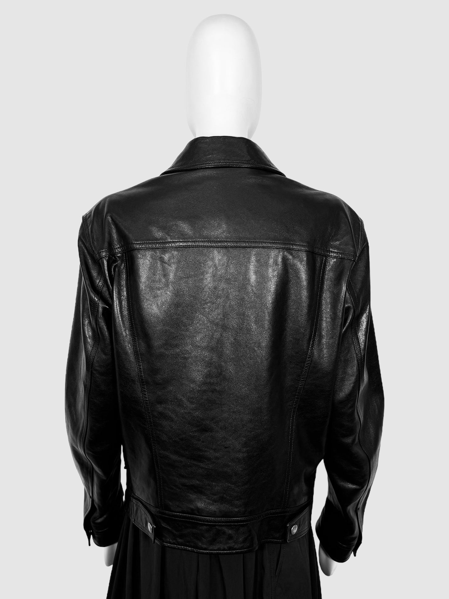 Leather Trucker Jacket - Size 50