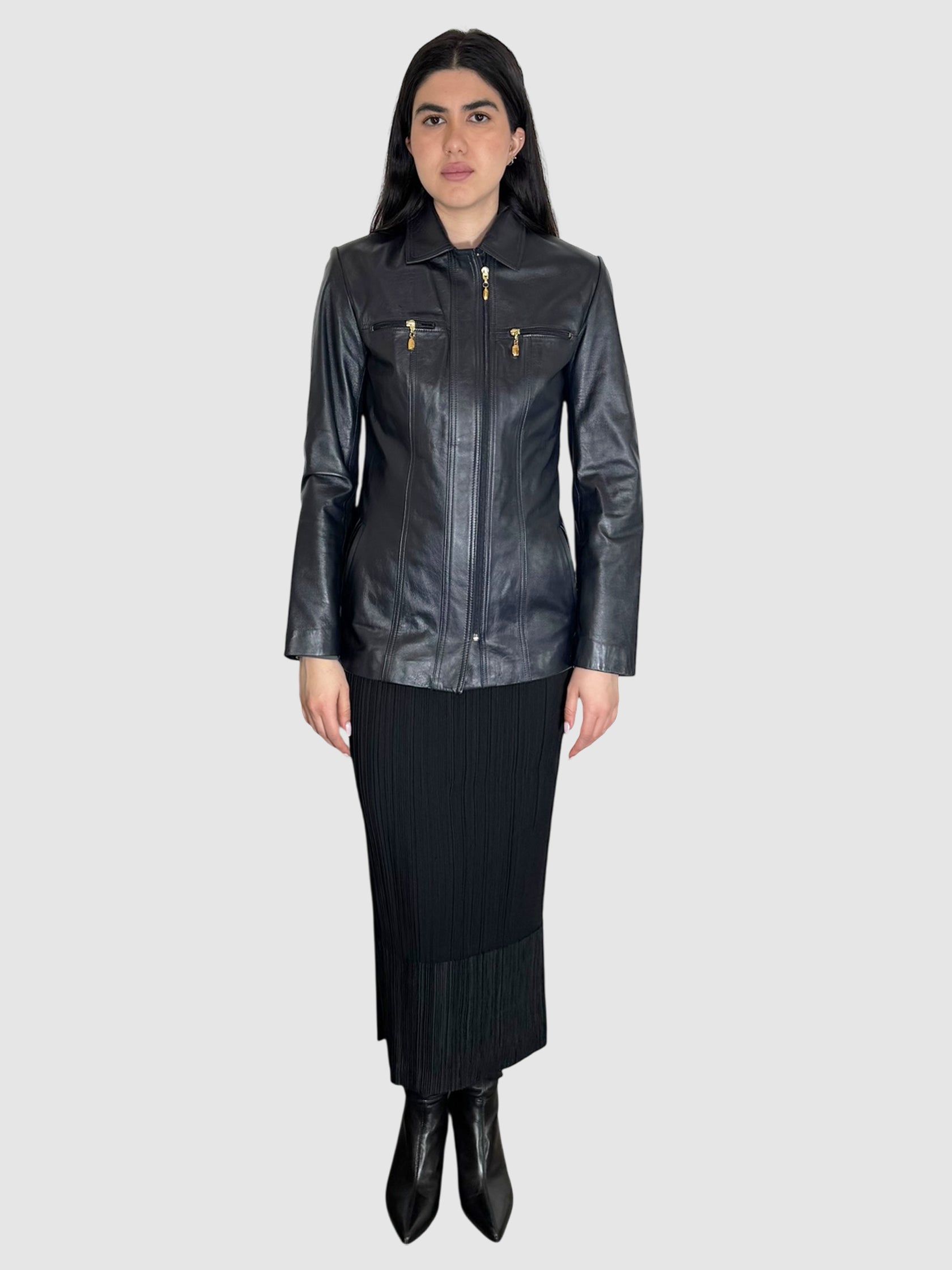 Leather Zip-Up Jacket