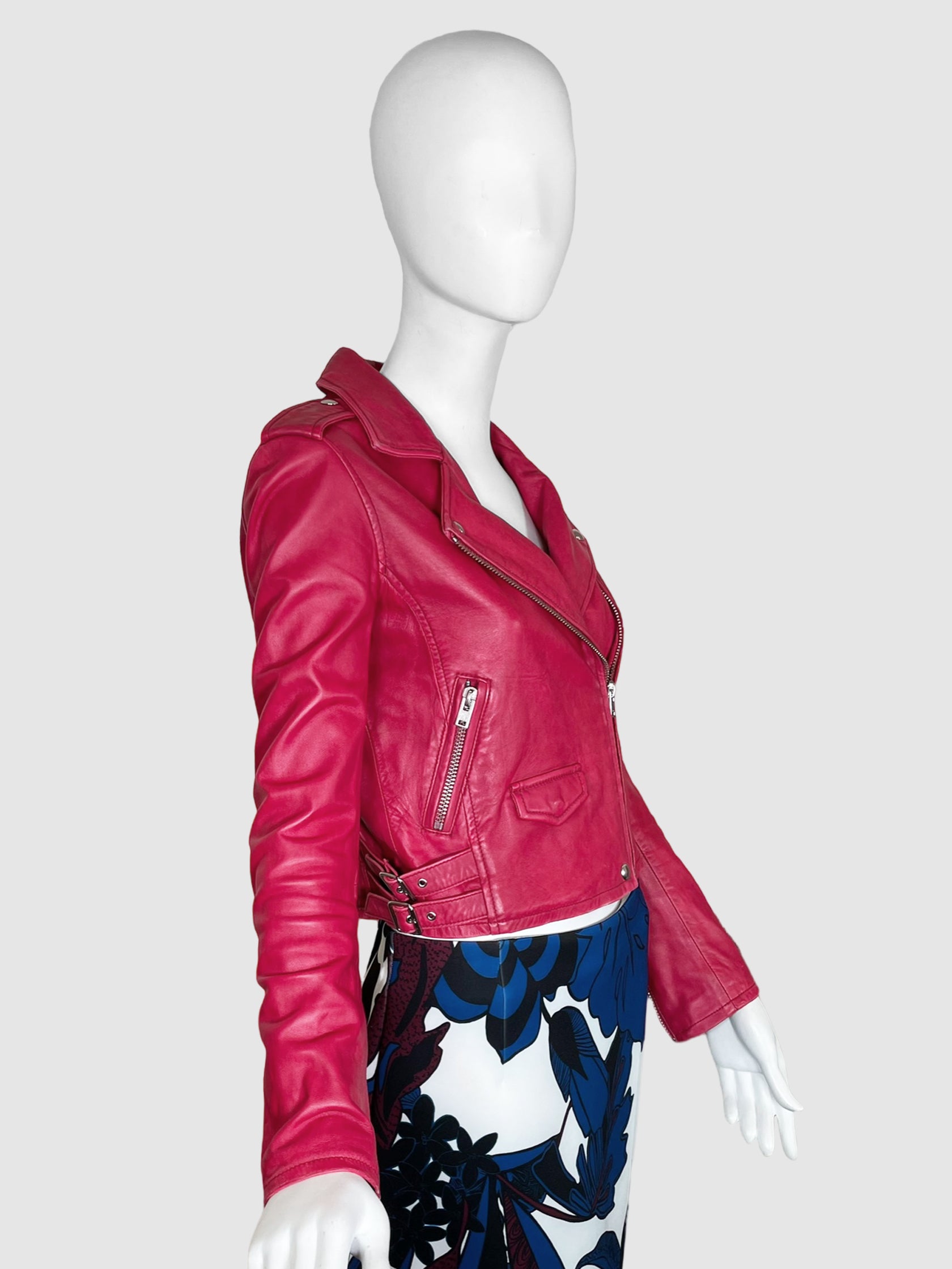 IRO Leather Moto Jacket - Size 36