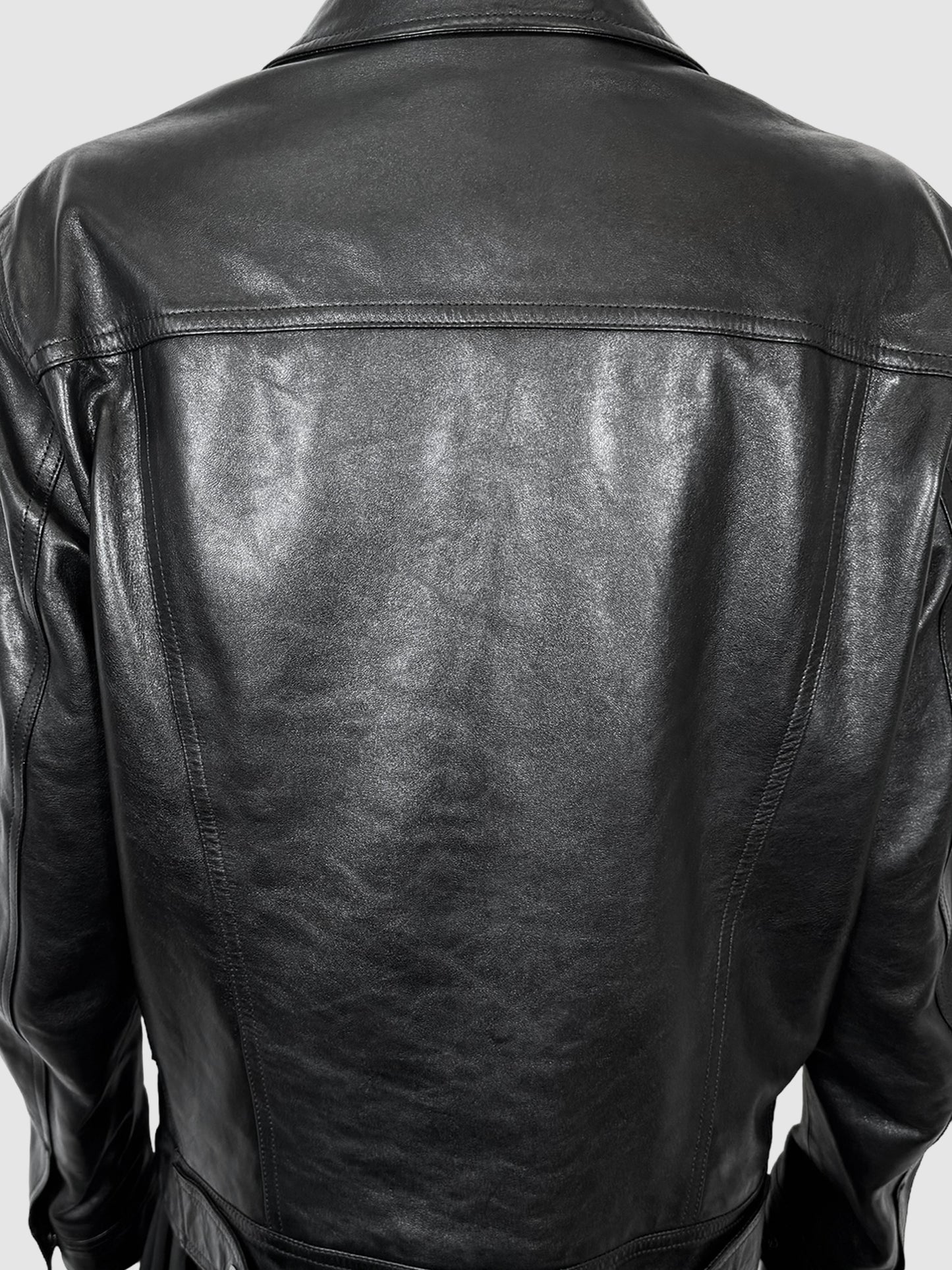 Leather Trucker Jacket - Size 50