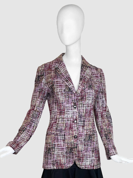 Chanel Tweed Single-Breasted Blazer - Size Small