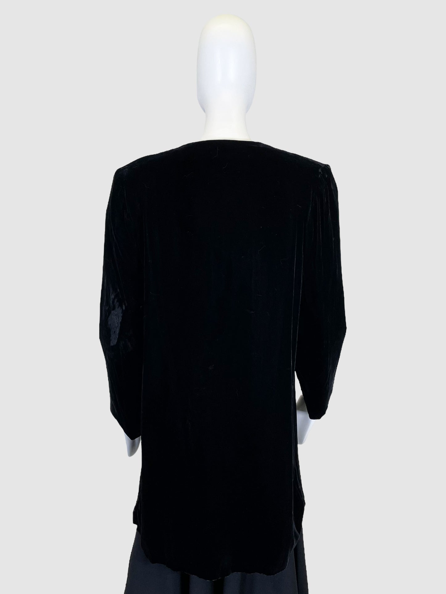 Valentino Velvet Button-Up Jacket with Sequin Embellishing - Size M
