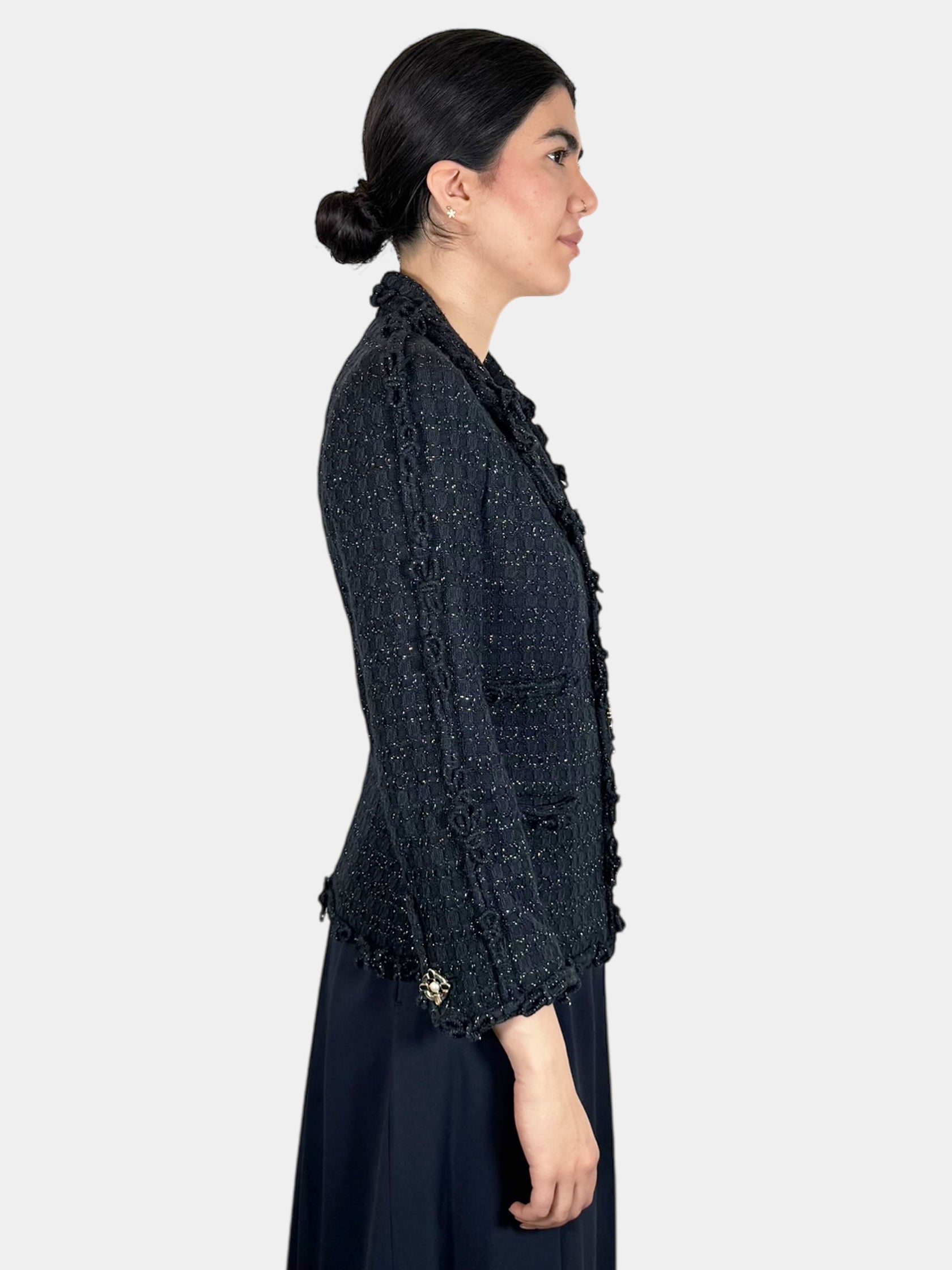 Tweed Single-Breasted Blazer - Size 38