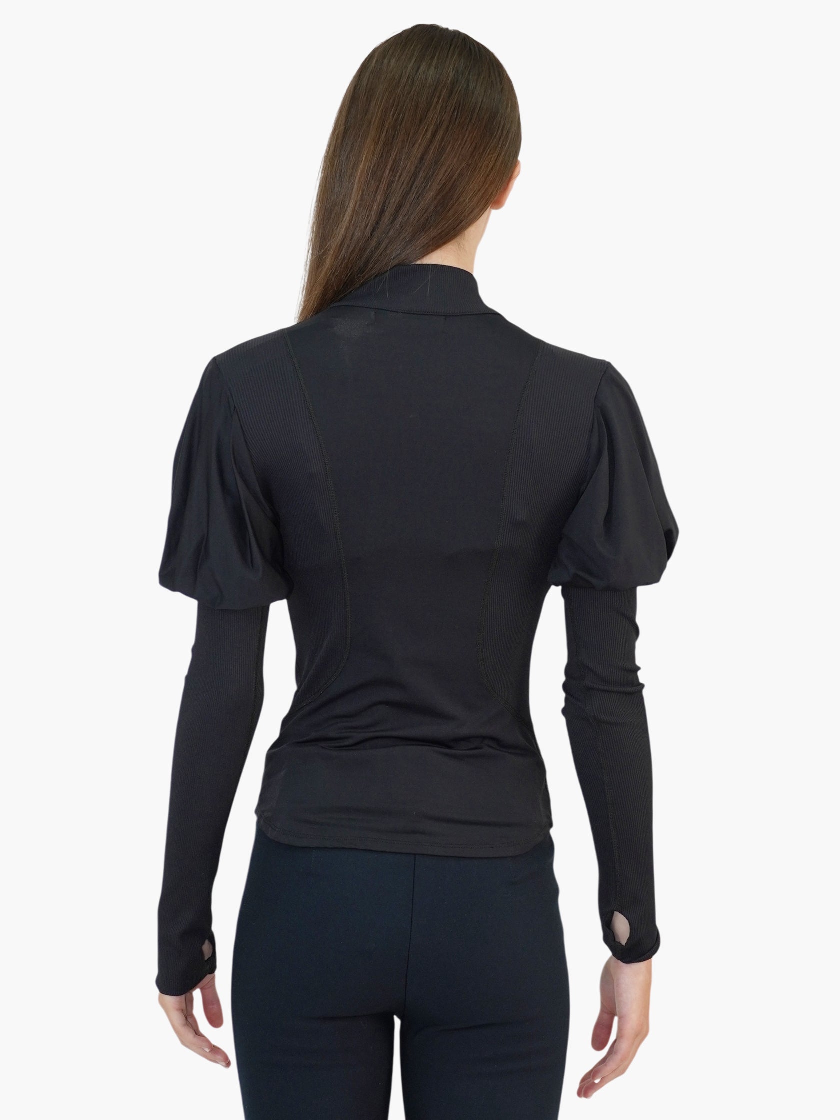 Puff Sleeve Zip-Up Jacket