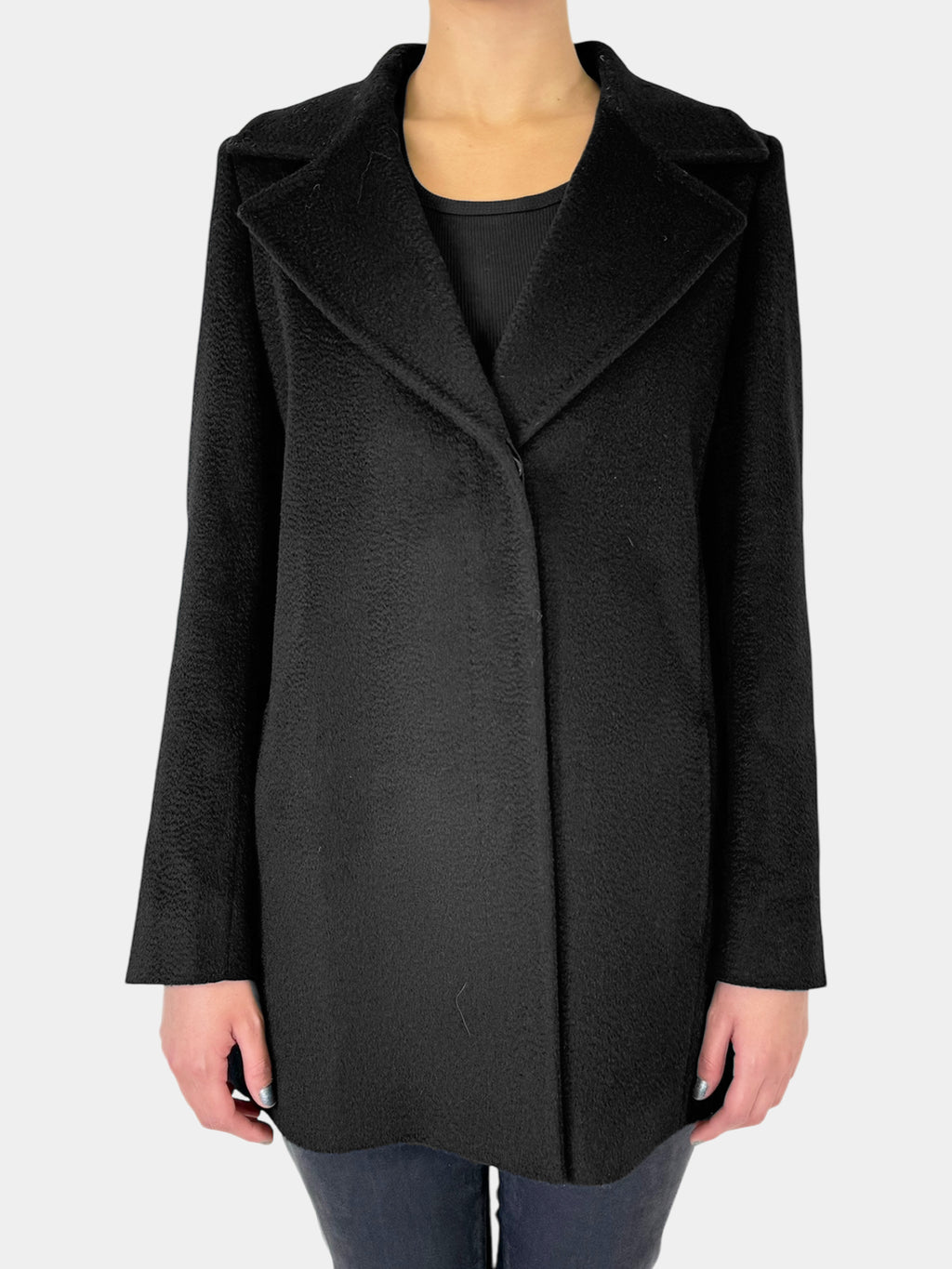 Camel Hair Single-Button Coat - Size 10