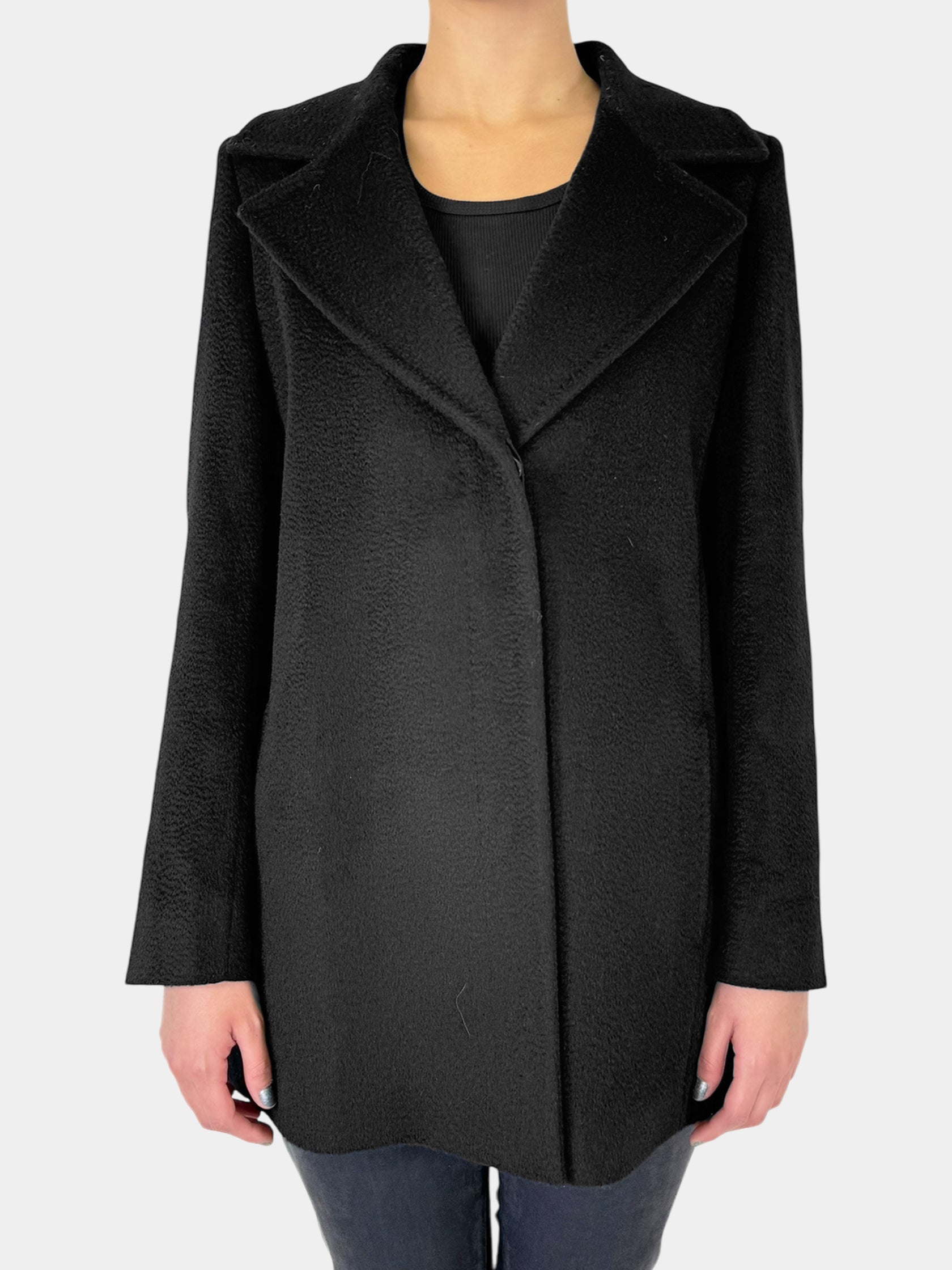 Camel Hair Single-Button Coat - Size 10