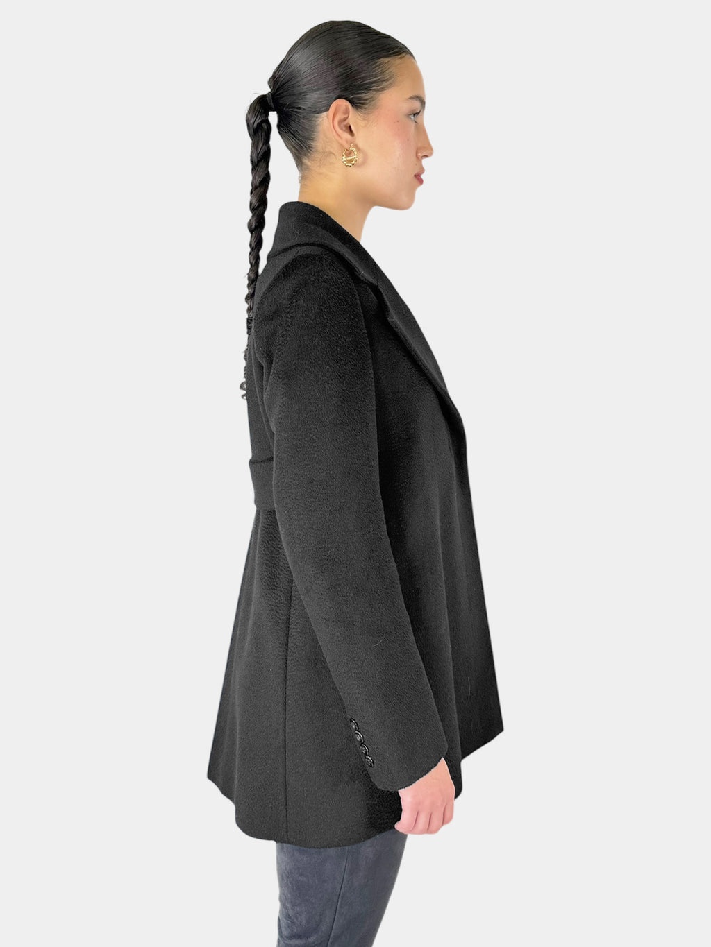 Camel Hair Single-Button Coat - Size 10