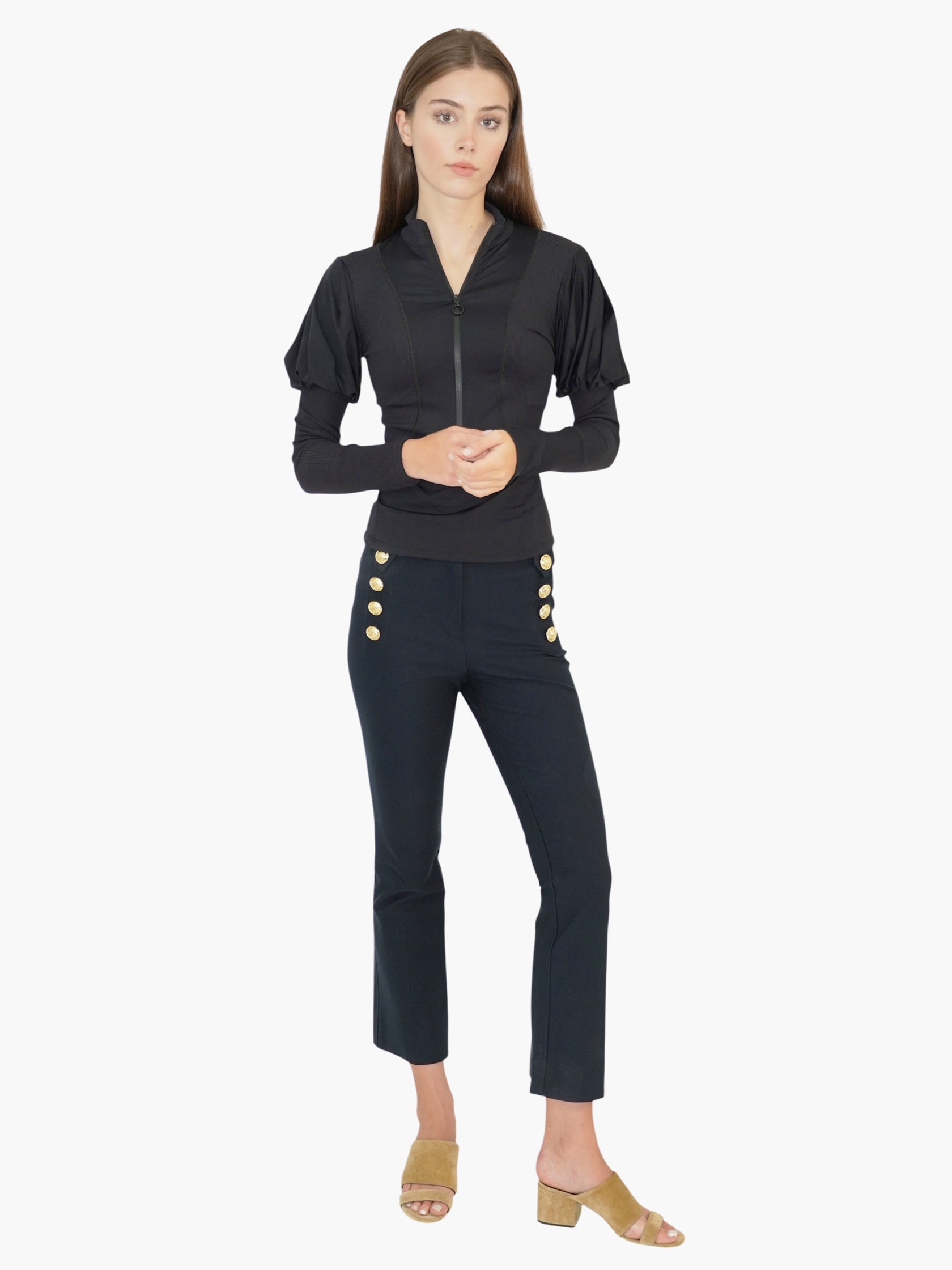 Puff Sleeve Zip-Up Jacket