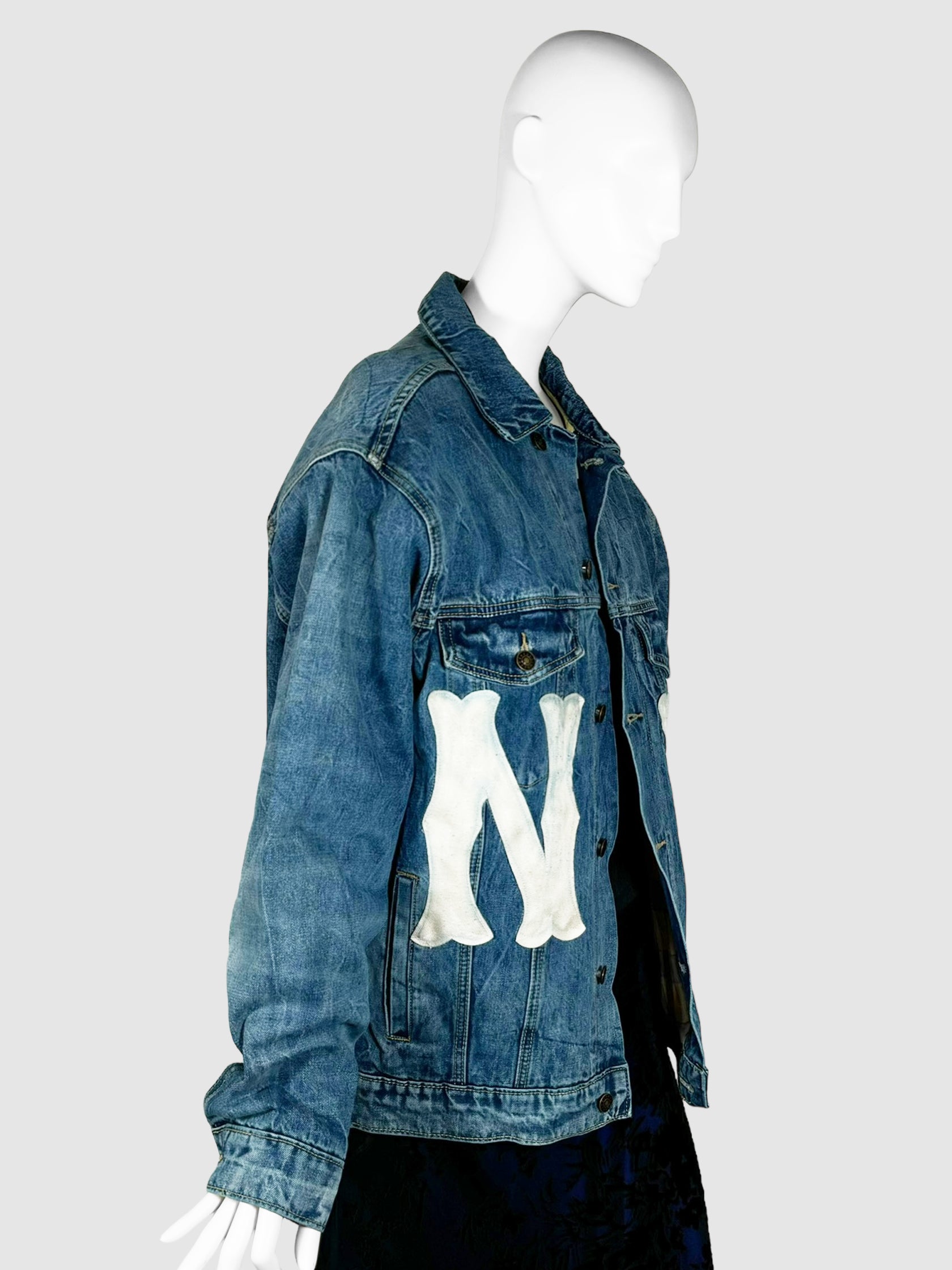 Gucci NY Yankees Patch Denim Jacket Size 46 Second Nature Boutique