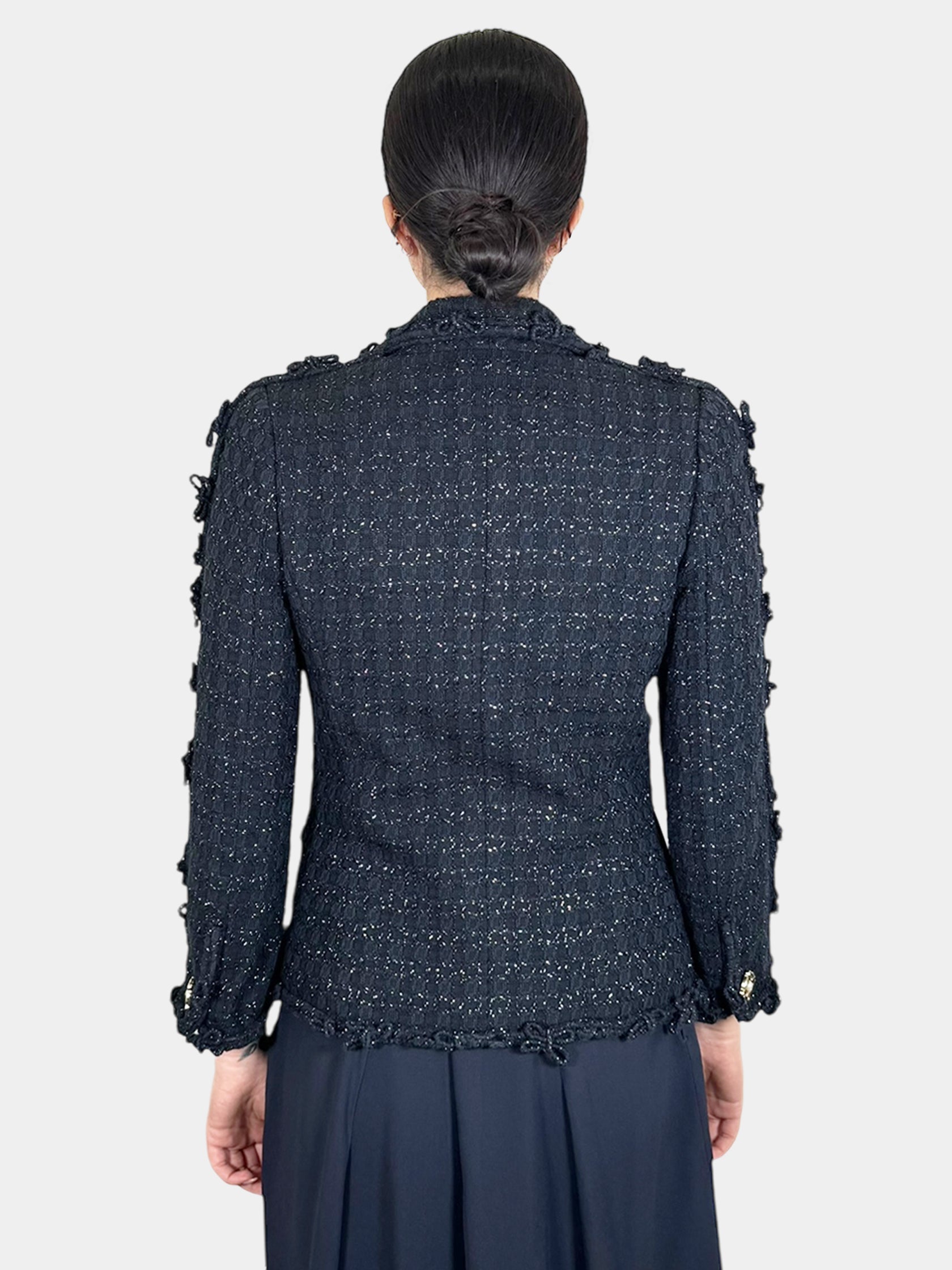 Tweed Single-Breasted Blazer - Size 38