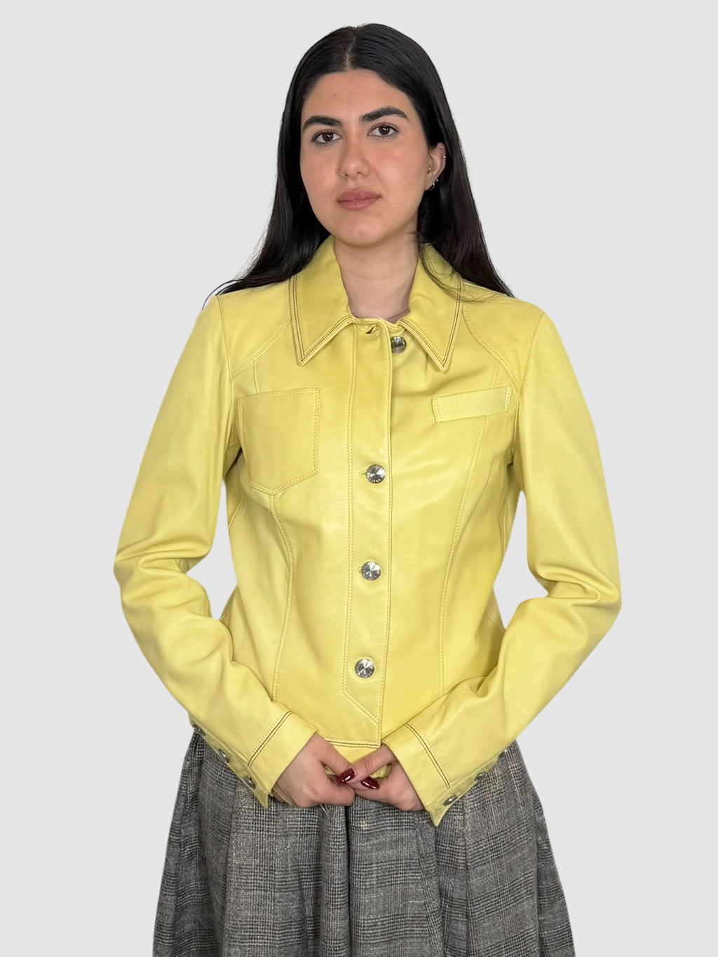 Button-Up Leather Jacket