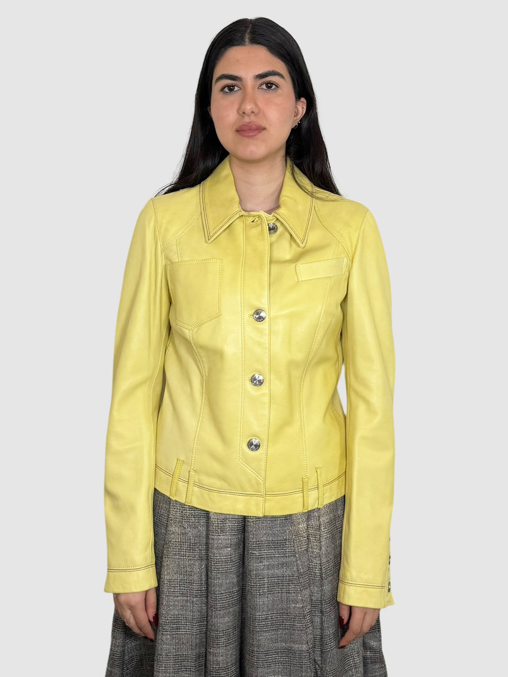 Button-Up Leather Jacket