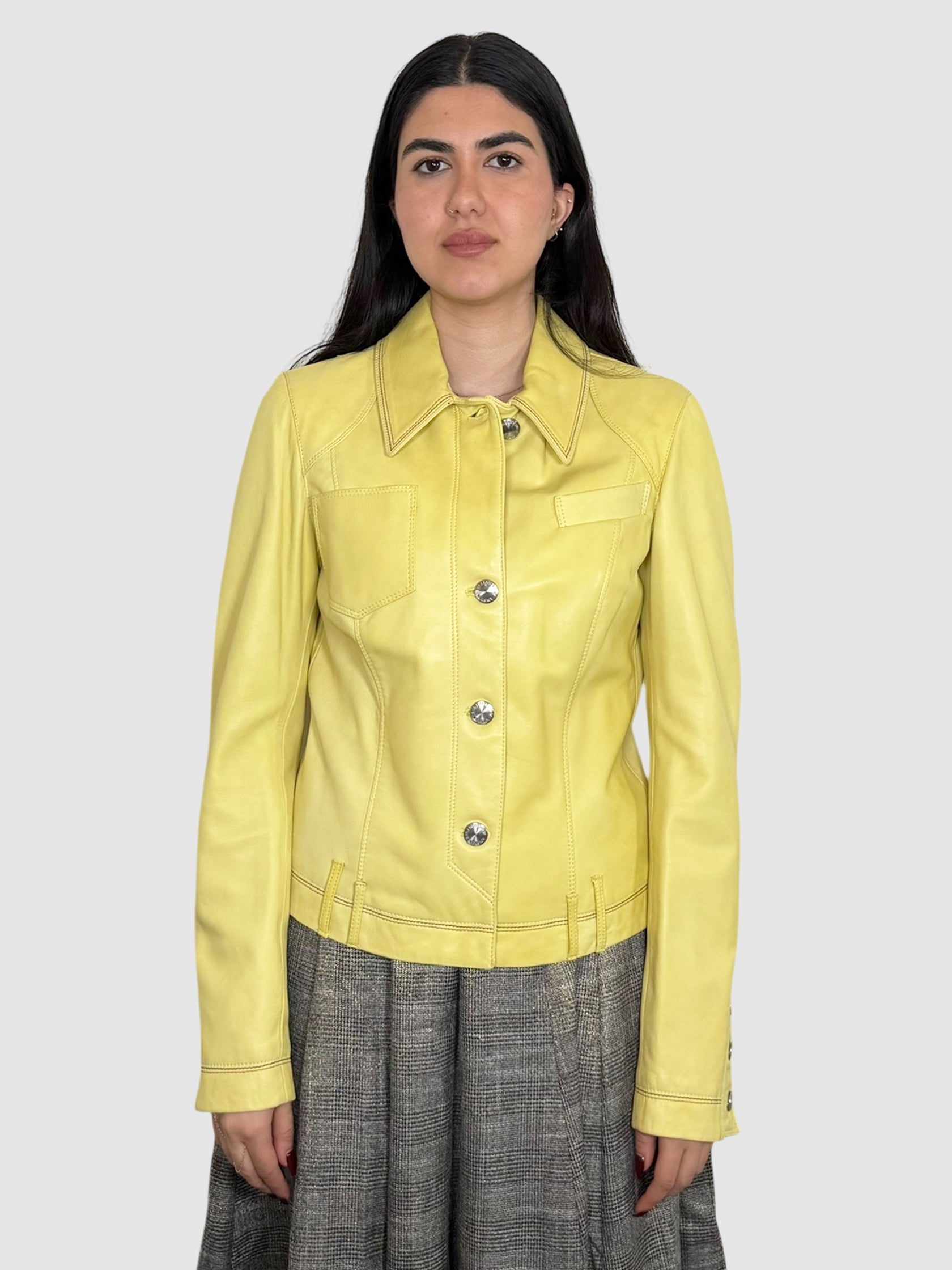 Button-Up Leather Jacket