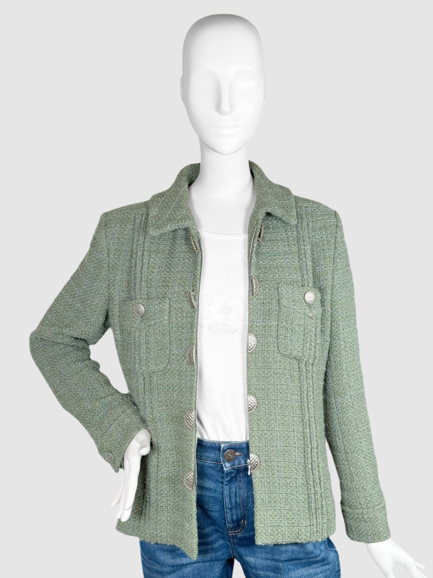 2017 Tweed Zip-Up Jacket - Size 42