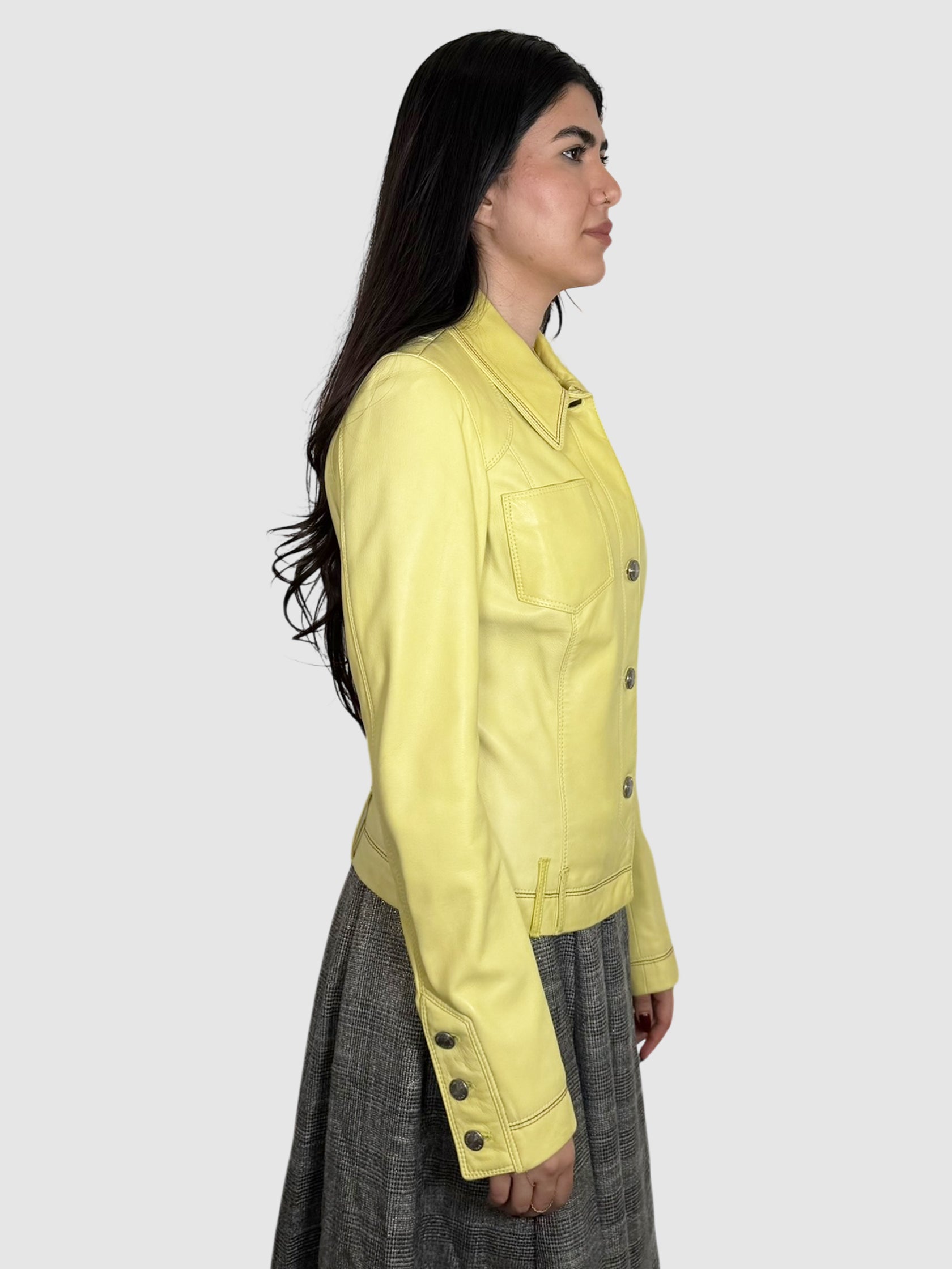 Button-Up Leather Jacket