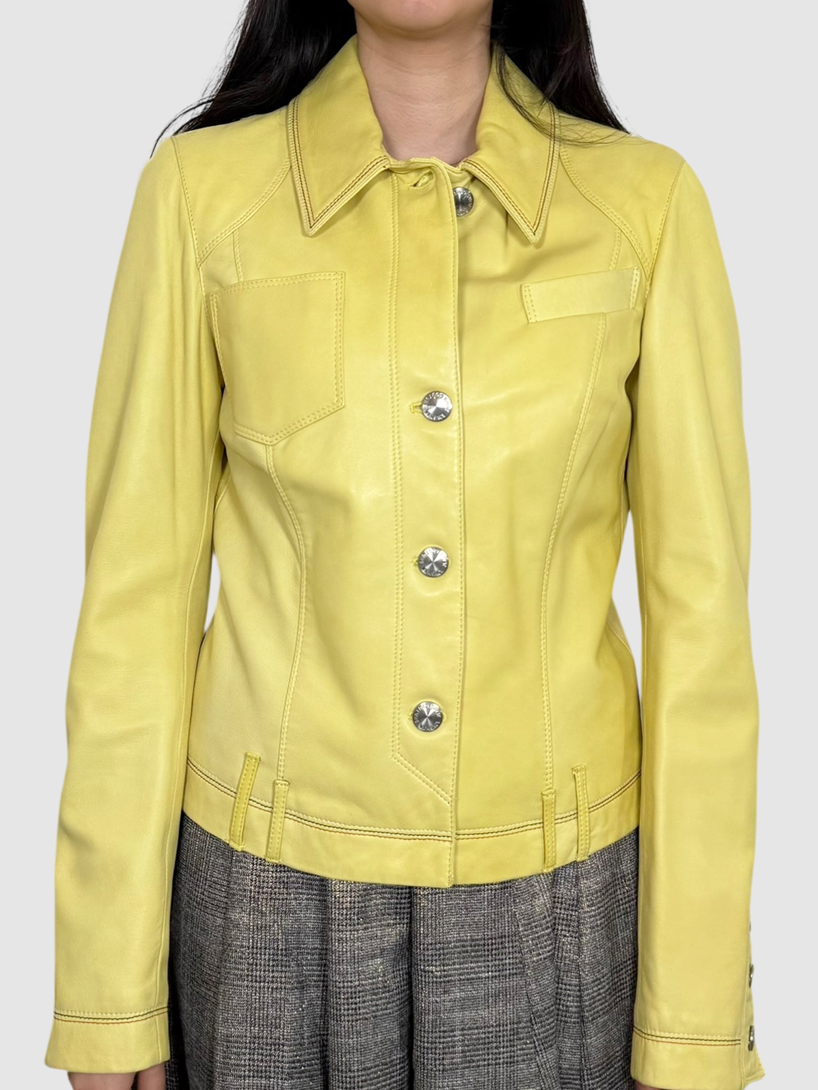 Button-Up Leather Jacket