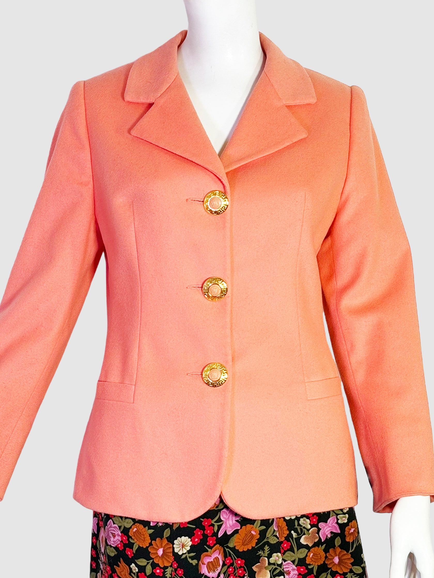 Versace Single-Breasted Wool Blazer - Size 42