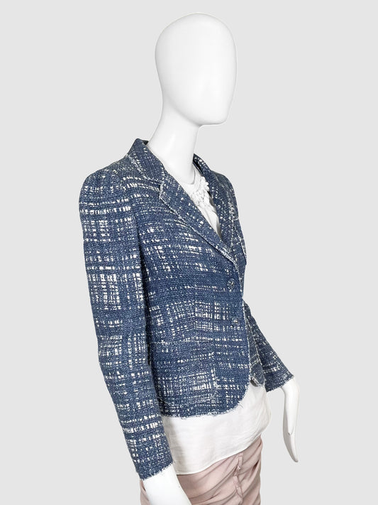 Prada Tweed Single-Breasted Blazer - Size 40