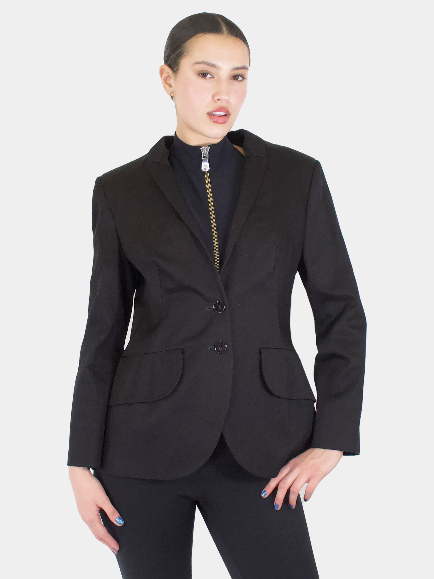 Pleated Back Single-Breasted Blazer - Size 48