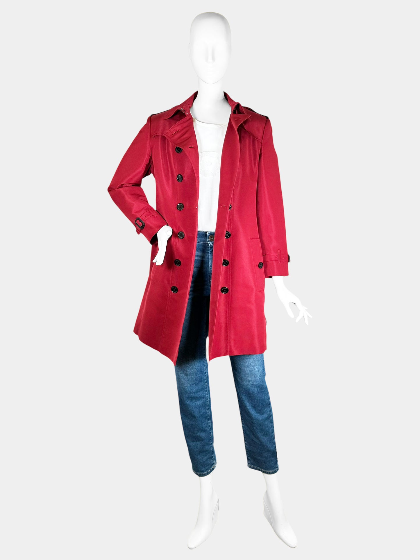 Double-Breasted Trench Coat - Size 12