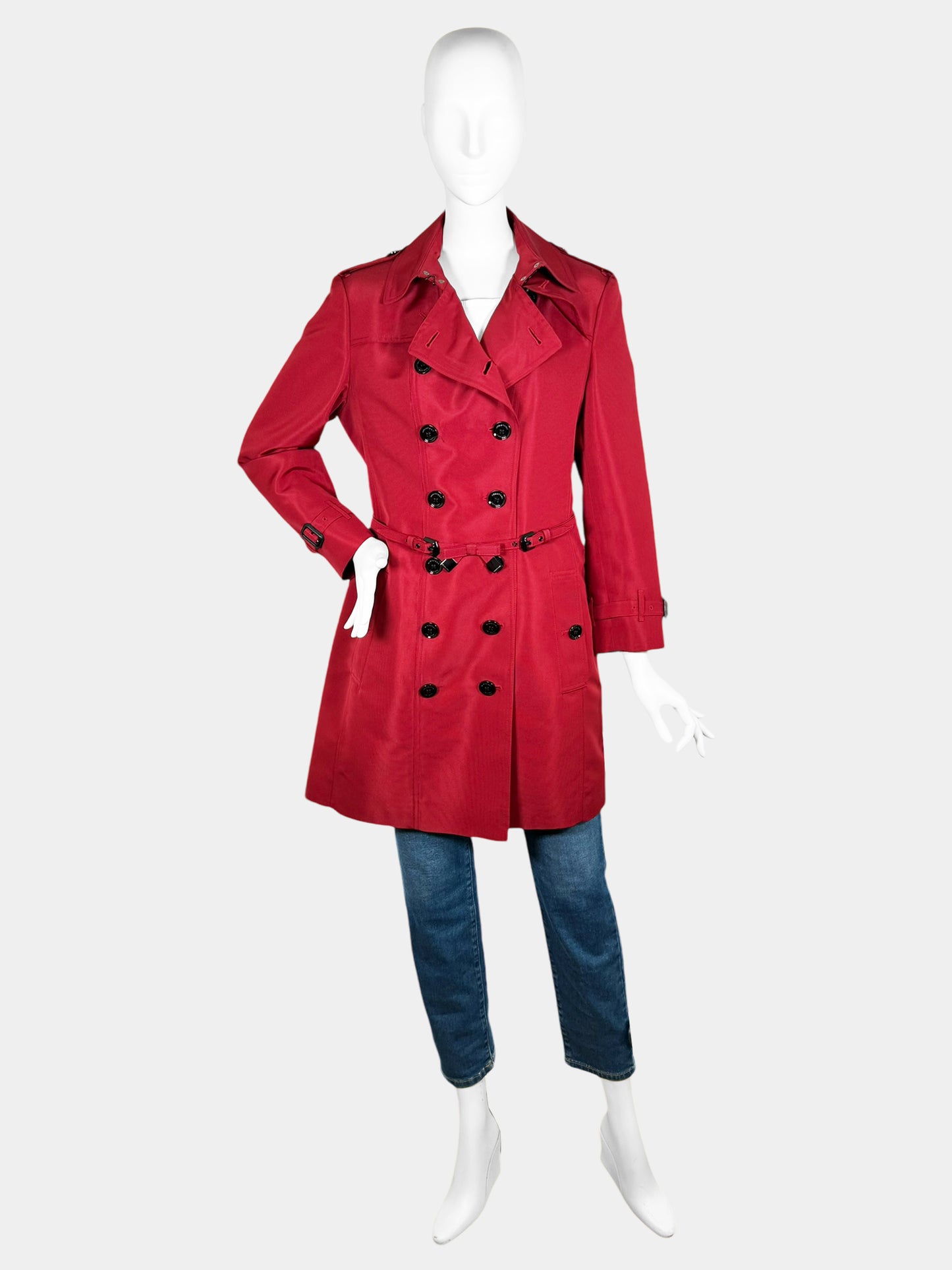 Double-Breasted Trench Coat - Size 12