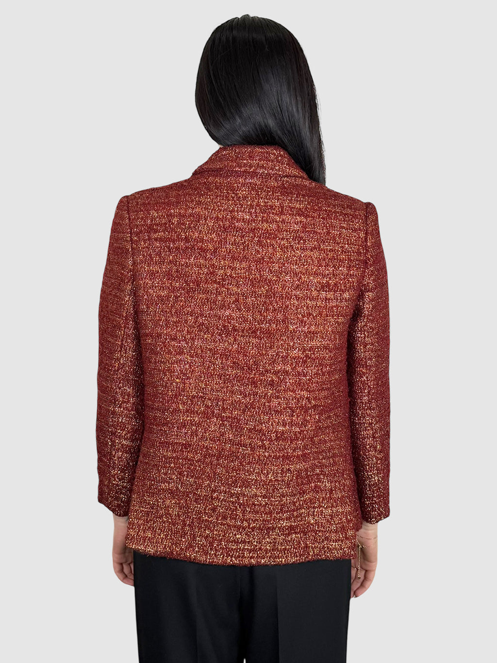 Metallic Double-Breasted Blazer