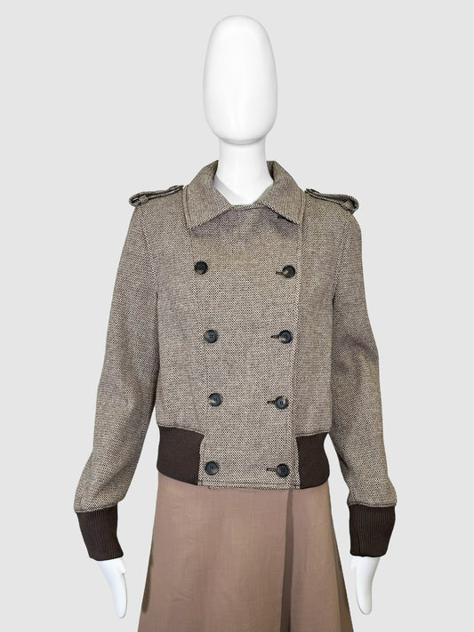 Double-Breasted Tweed Jacket - Size 42