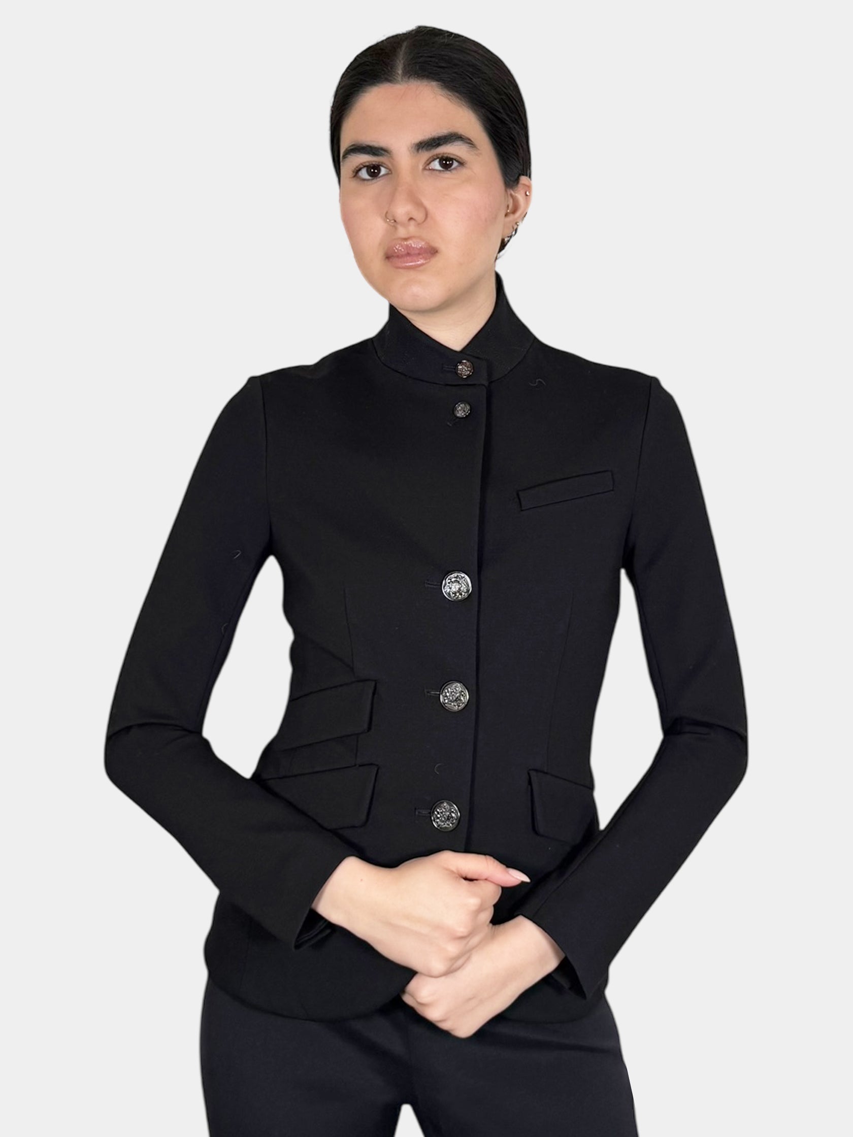 Button-Up High Neck Jacket - Size 00