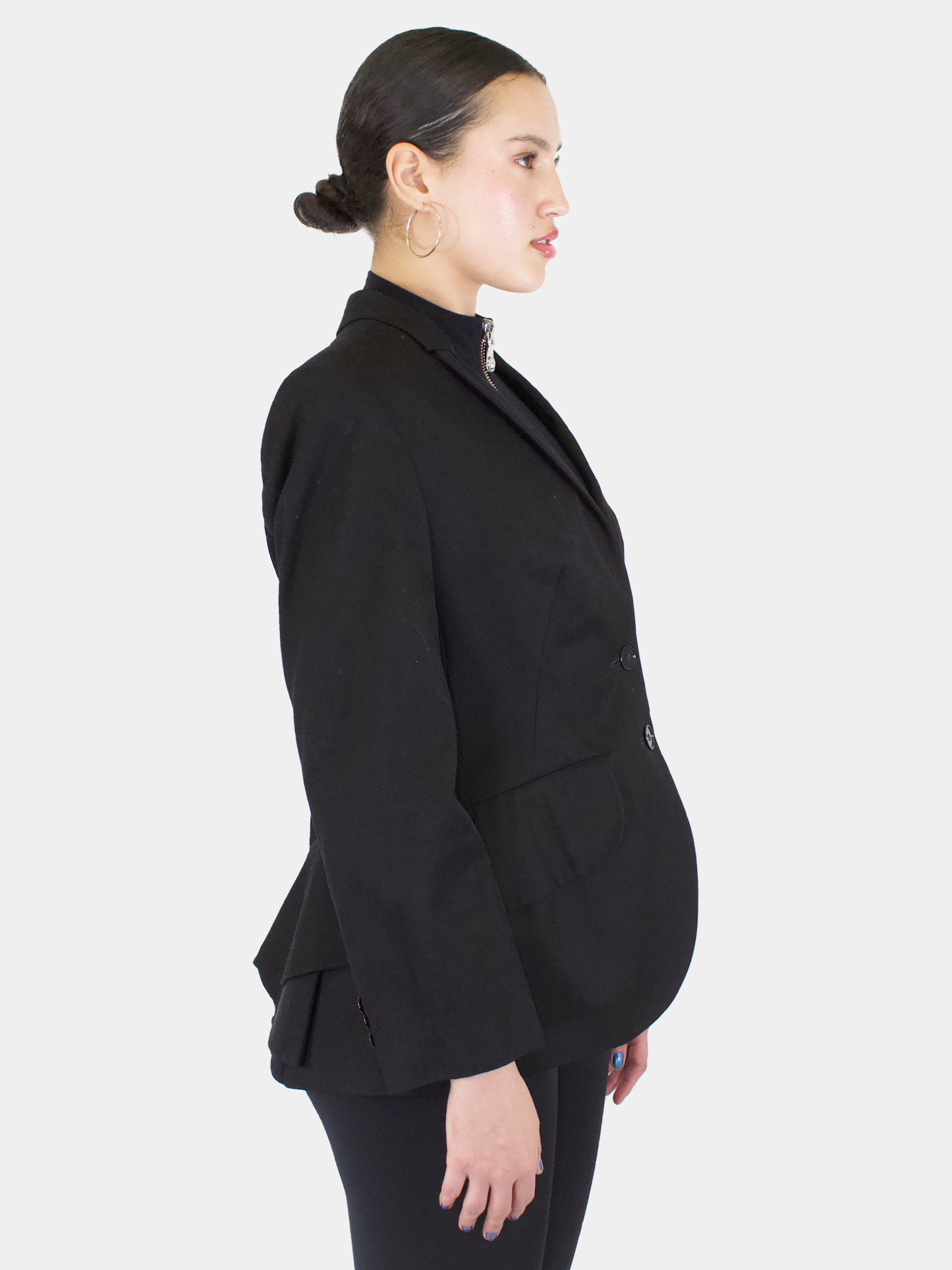 Pleated Back Single-Breasted Blazer - Size 48